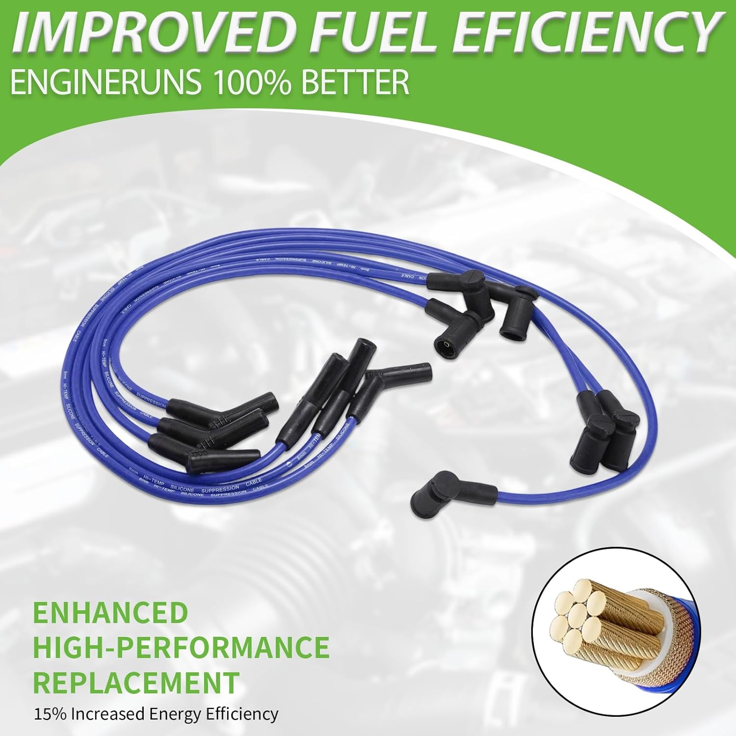 Set of 1 Ignition Coils Pack FD498 DG532 5F2Z-12029-AD with 6 Iridium Spark Plugs and Spark plug Wire Set Compatible with Ford Ranger 2004-2008 Mazda B3000 2003-2007 3.0L V6