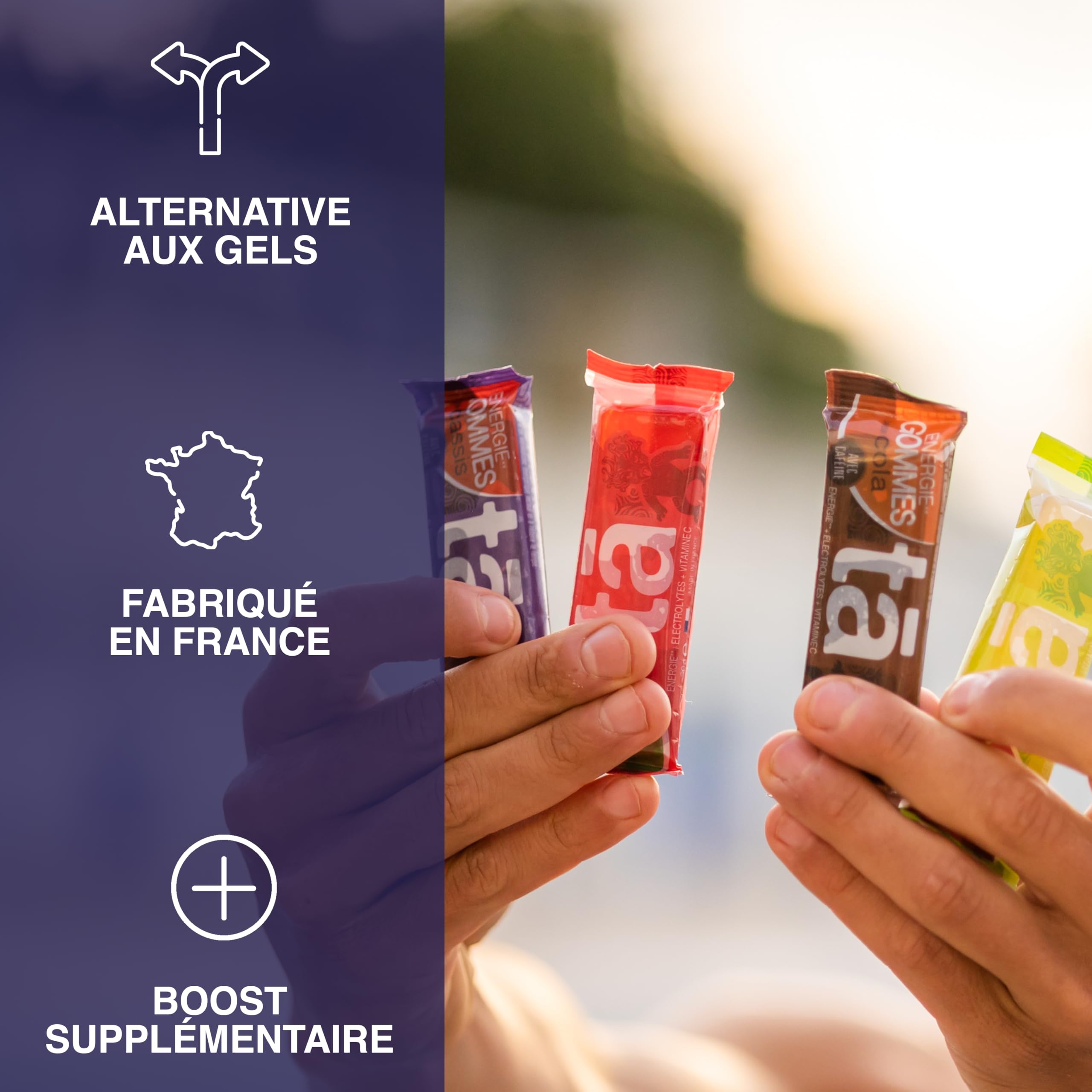 TA Énergies Gommes Citron – 24 x 30 g (Boîte) - Apport d’Énergie Instantanée | 24 g Glucides, 97Kcal, Électrolytes & Vitamine C – Made in France