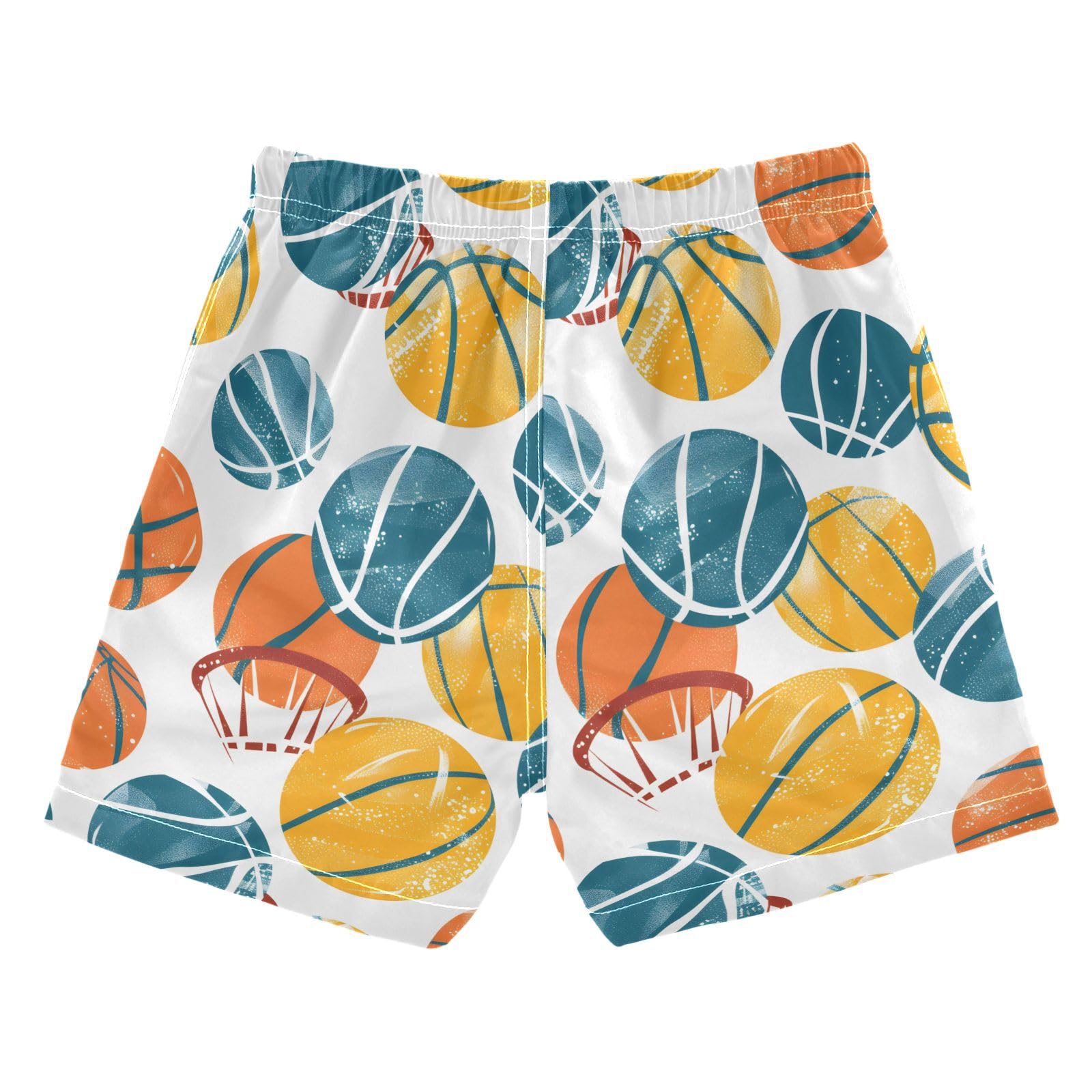 ALAZA Sport Basketball Ball Color Boys' Swim Trunks Beach Shorts Quick Dry Swimsuit 5T