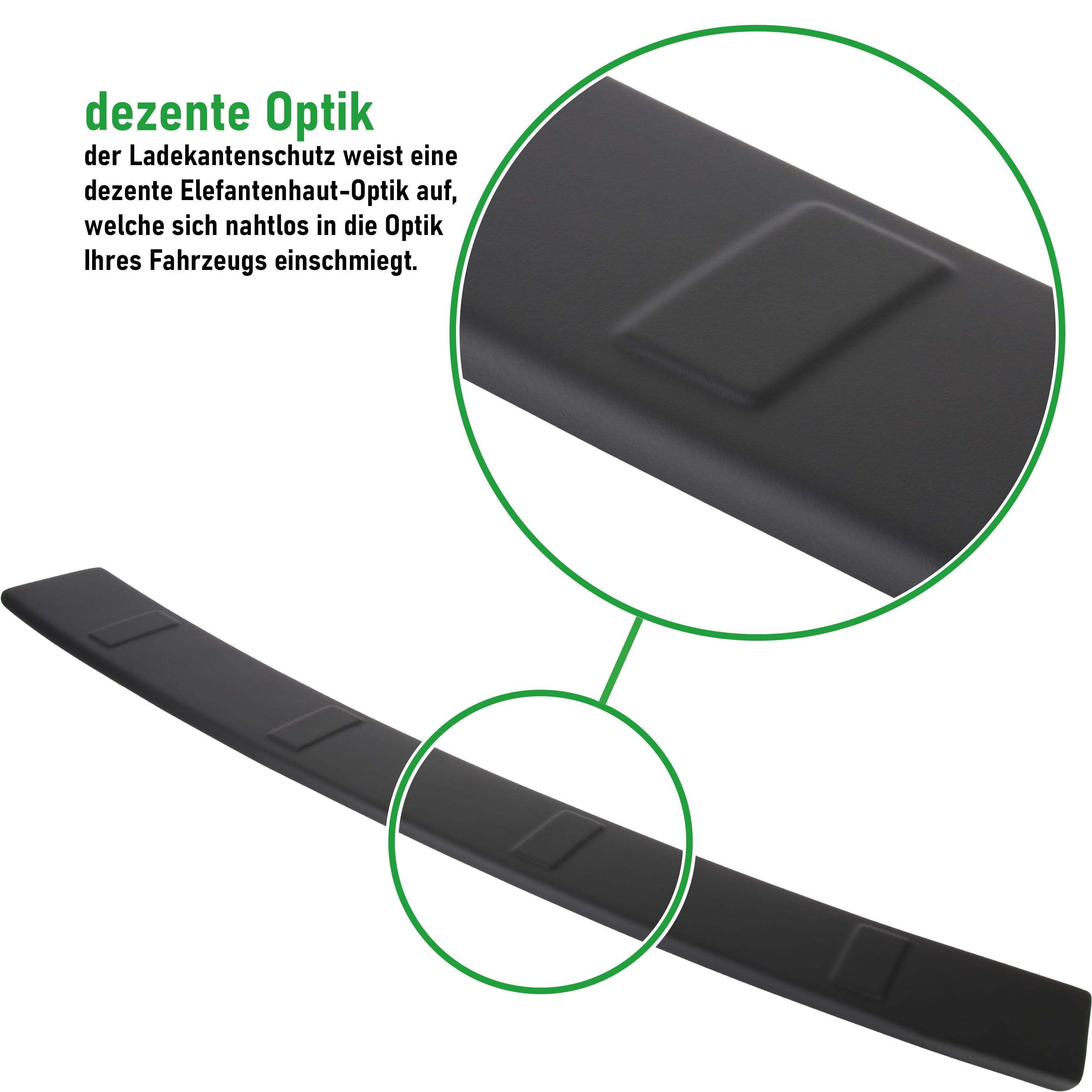 RECAMBO Protector de parachoques de plástico ABS, compatible con Citroen Jumpy III/BJ a partir de 2016, resistente y adaptable, protección óptima para el parachoques