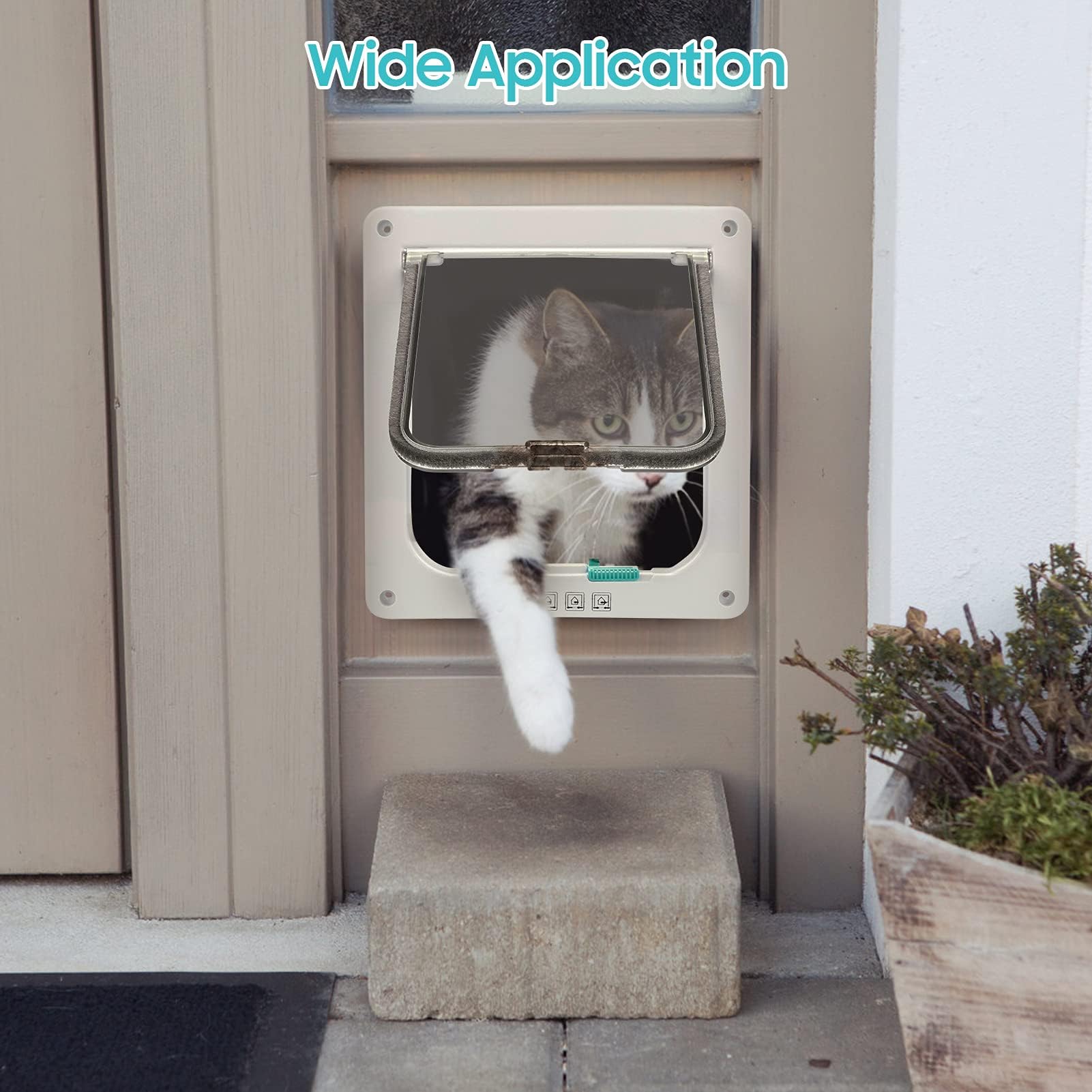 Accessori per animali domestici, accessori per la porta del gatto, chiusura a 4 vie, porta del gatto