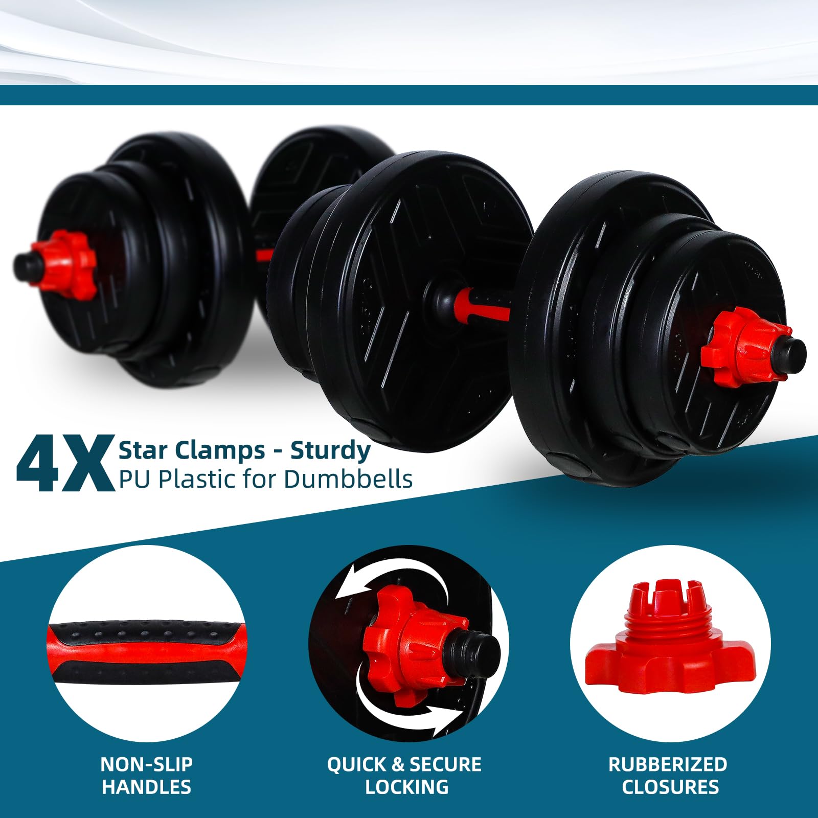 CCLIFE Mancuernas Ajustables Pesas y con Pesas Barra y Discos 20/30/40KG Juego Pesas 2en1, Barra Conexion para Mancuernas Ajustable