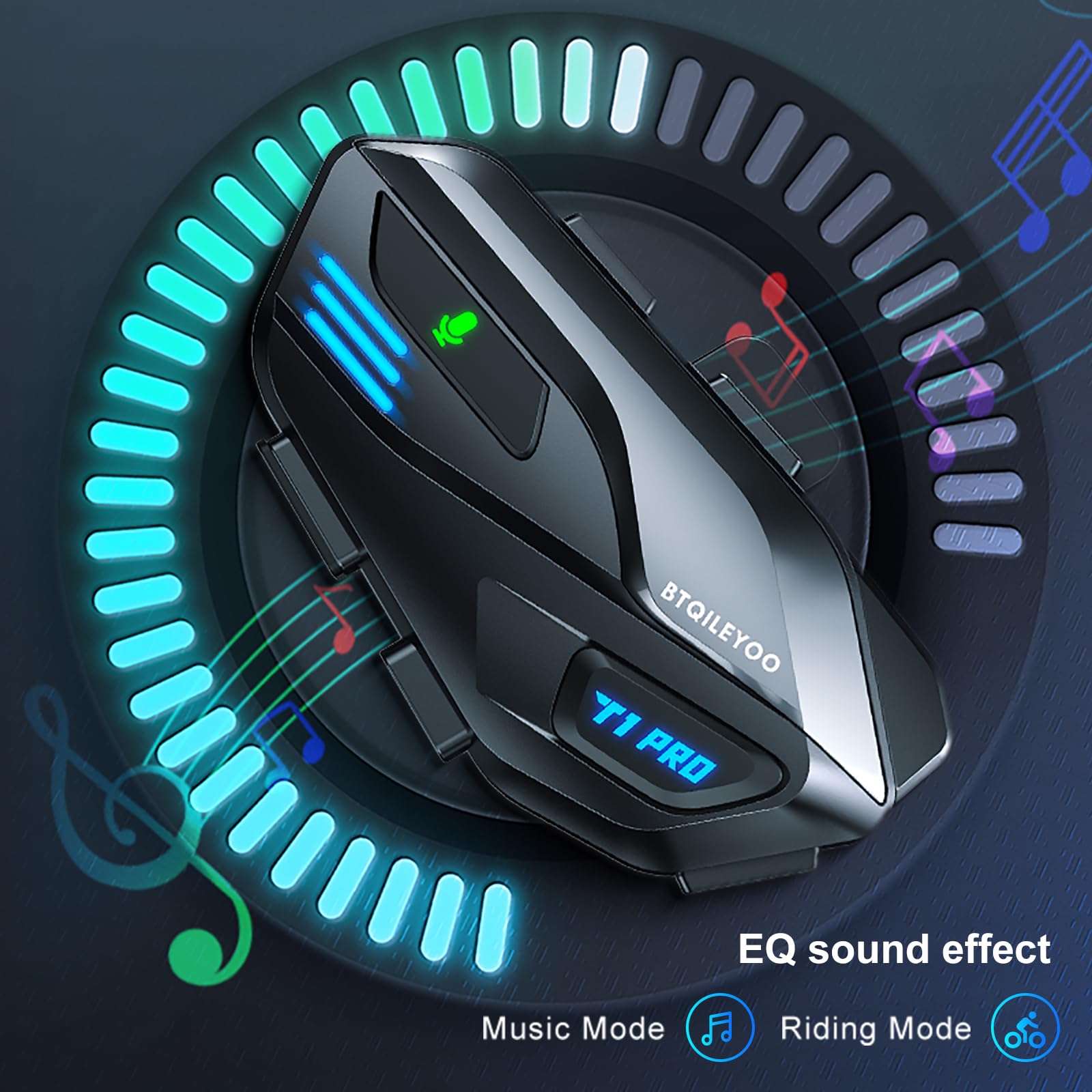 T1PRO - Cuffie Bluetooth 6.0 per moto, 40 ore di riproduzione, impermeabilità IPX67, connessione a doppio dispositivo, risposta automatica alle chiamate, suono HiFi con cancellazione del