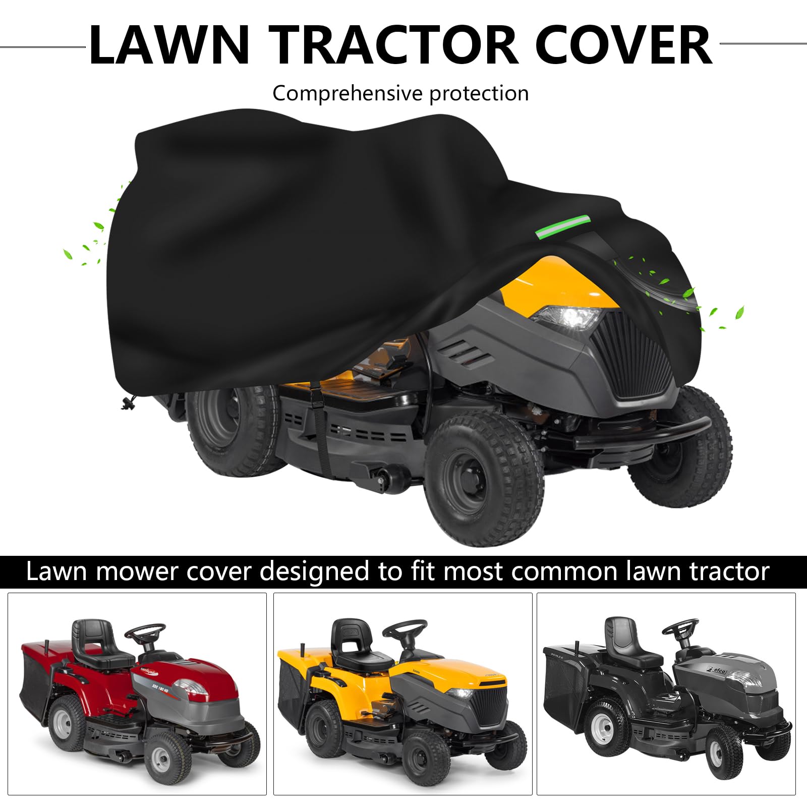 Funda para cortacésped, funda protectora para cortacésped, funda de tela Oxford 600D para tractores de jardín, impermeable y resistente a los rayos UV, resistente a la intemperie (203*127*137CM)
