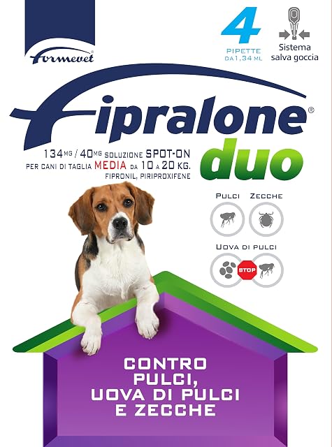 Foto 2 de 6 de Formevet Fipralone Duo - Antiparasitario para perros de 10 a 20 kg utilizado para las plagas de pulgas…