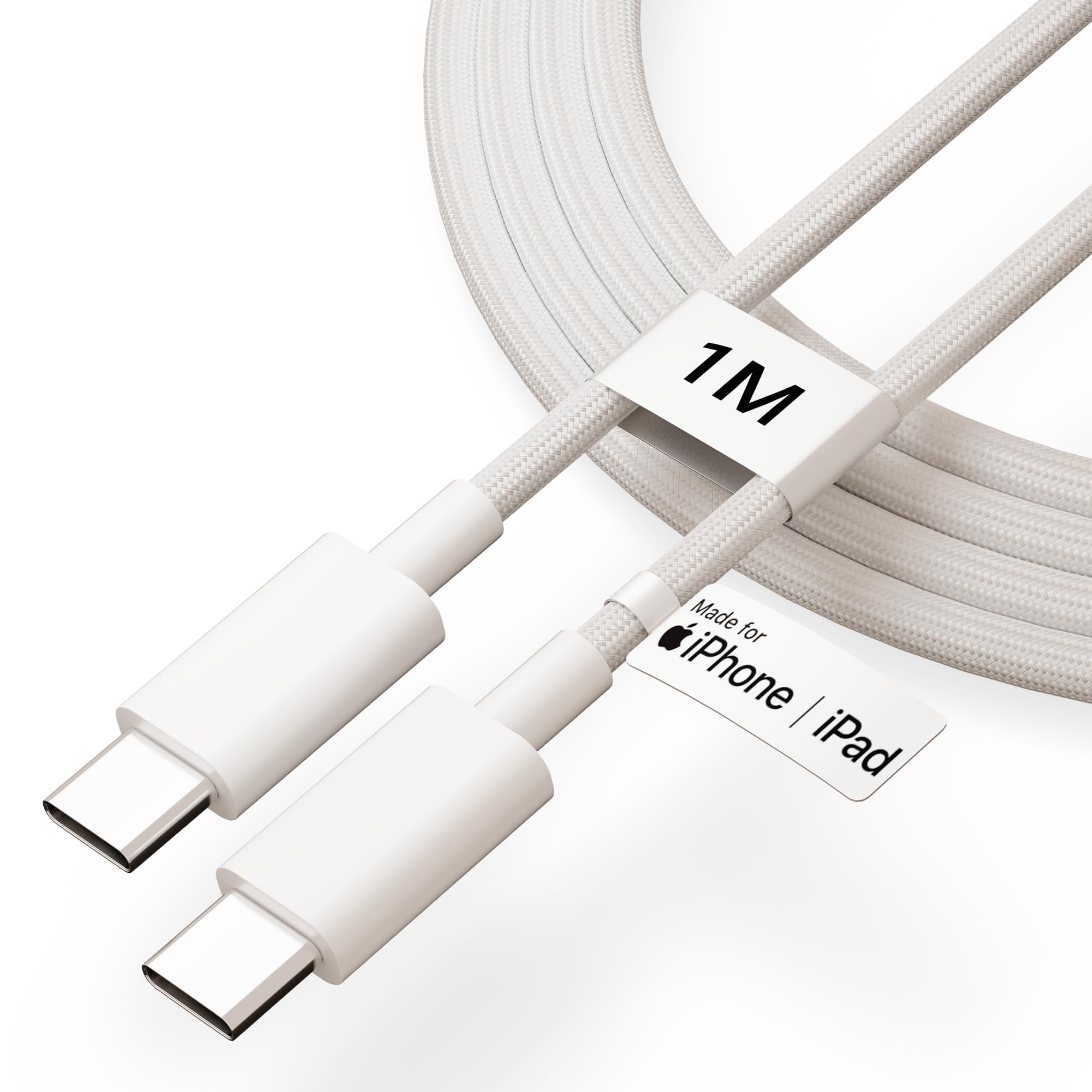 UNBREAKcable 80W USB-C to USB-C Fast Charging Cable [MFi Certified, Nylon Braided PD Charger for iPhone 15/16, MacBook, iPad, Samsung Devices – Powered-image-23