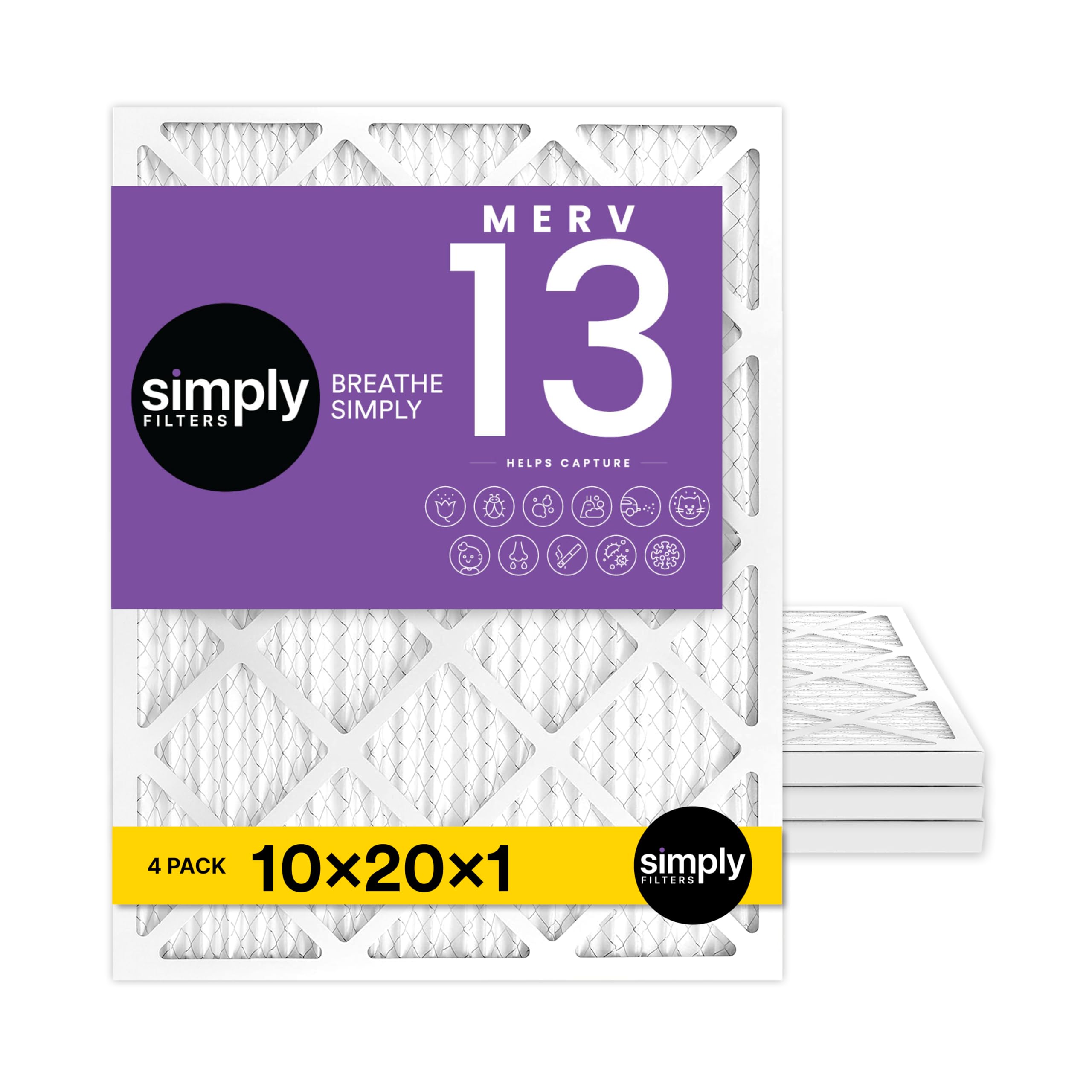 Simply 20x25x4 Air Filter, MERV 8, 4 Pack, Furnace Air Filter for HVAC (Actual Size:19.5"x24.5"x3.63") DUST, Pet, & Allergy Control — view 78