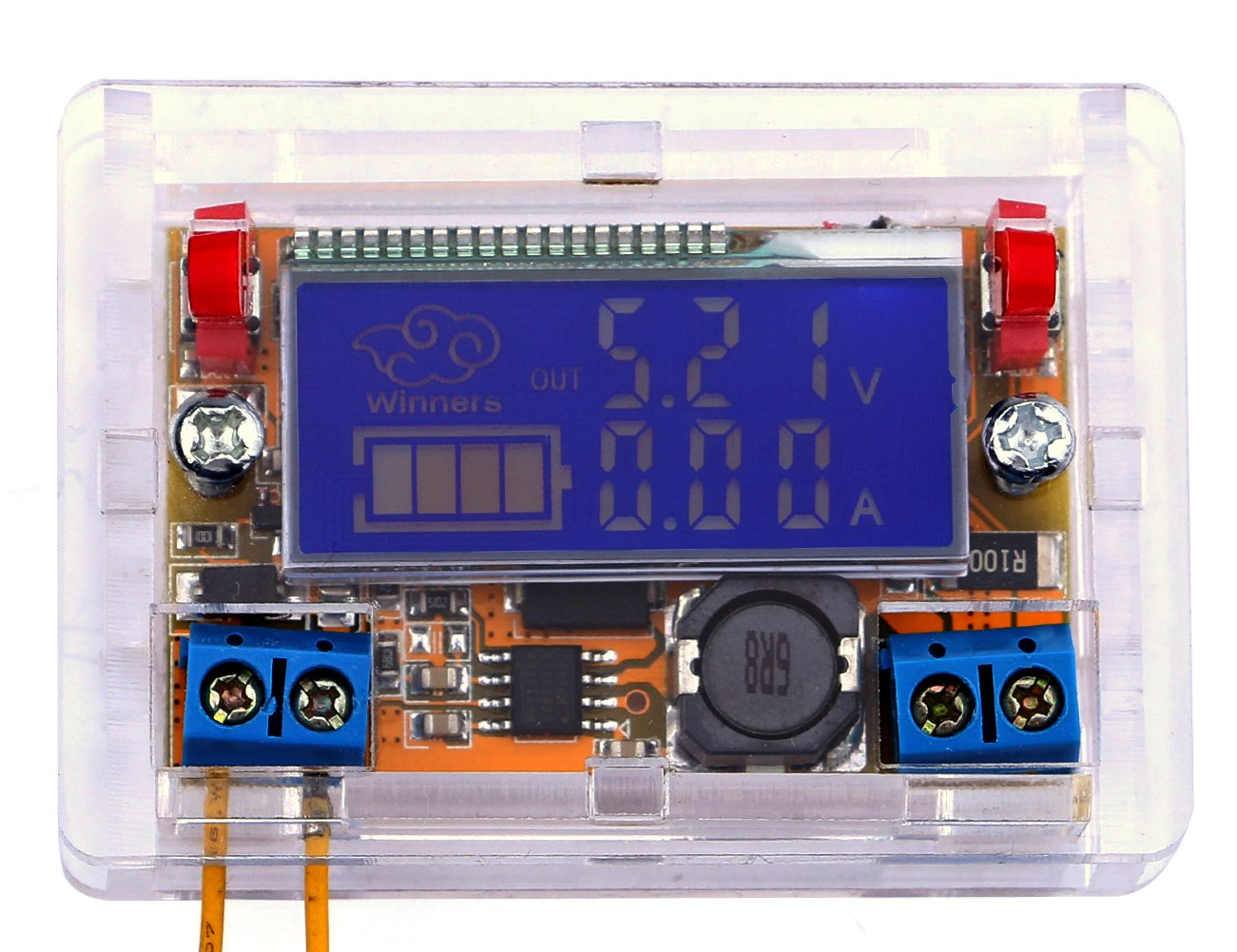YeecoAdjustable DC DC Buck Converter Voltage Regulator Step Down Power Supply Ammeter Voltmeter Volt Amp DC5-23V to 0-16.5V 5V 20V 23V 3A with Transparent Shell
