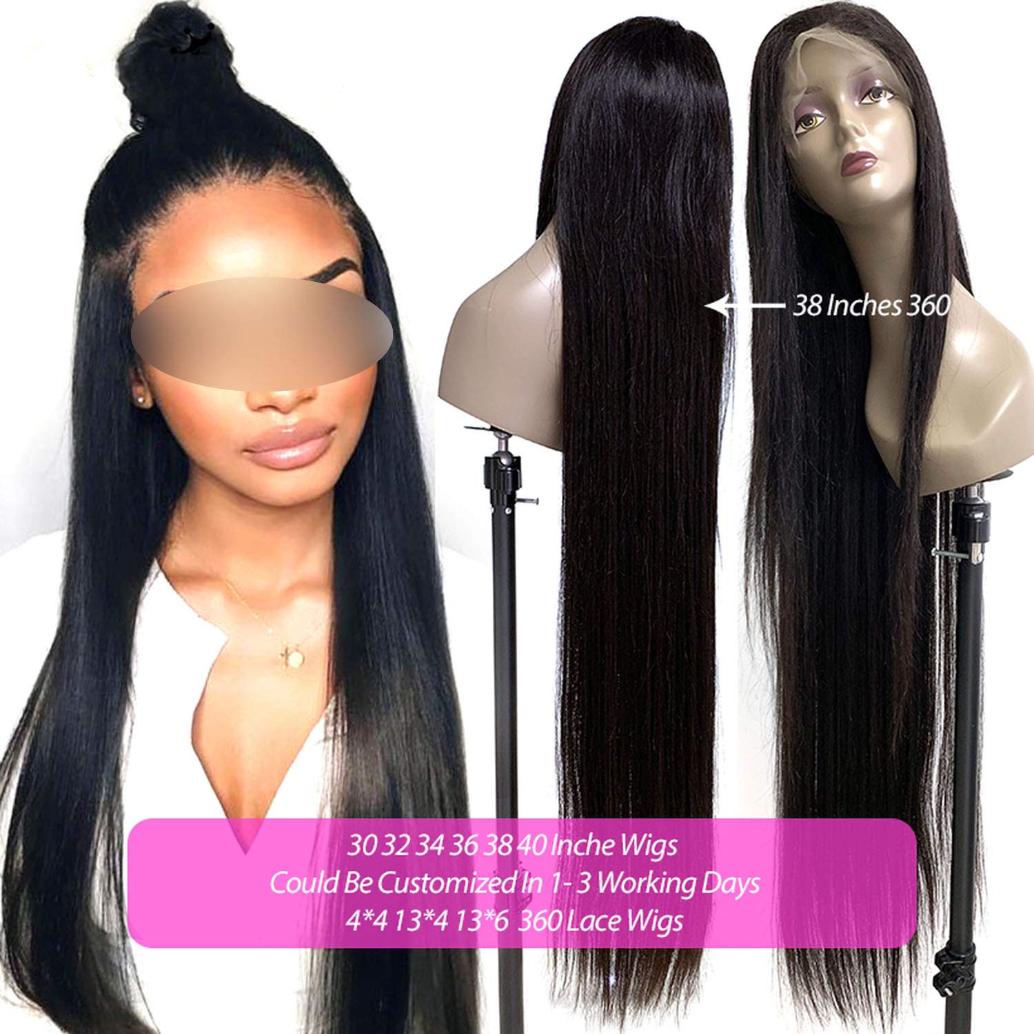 40 inch lace wig human hair Clearance
