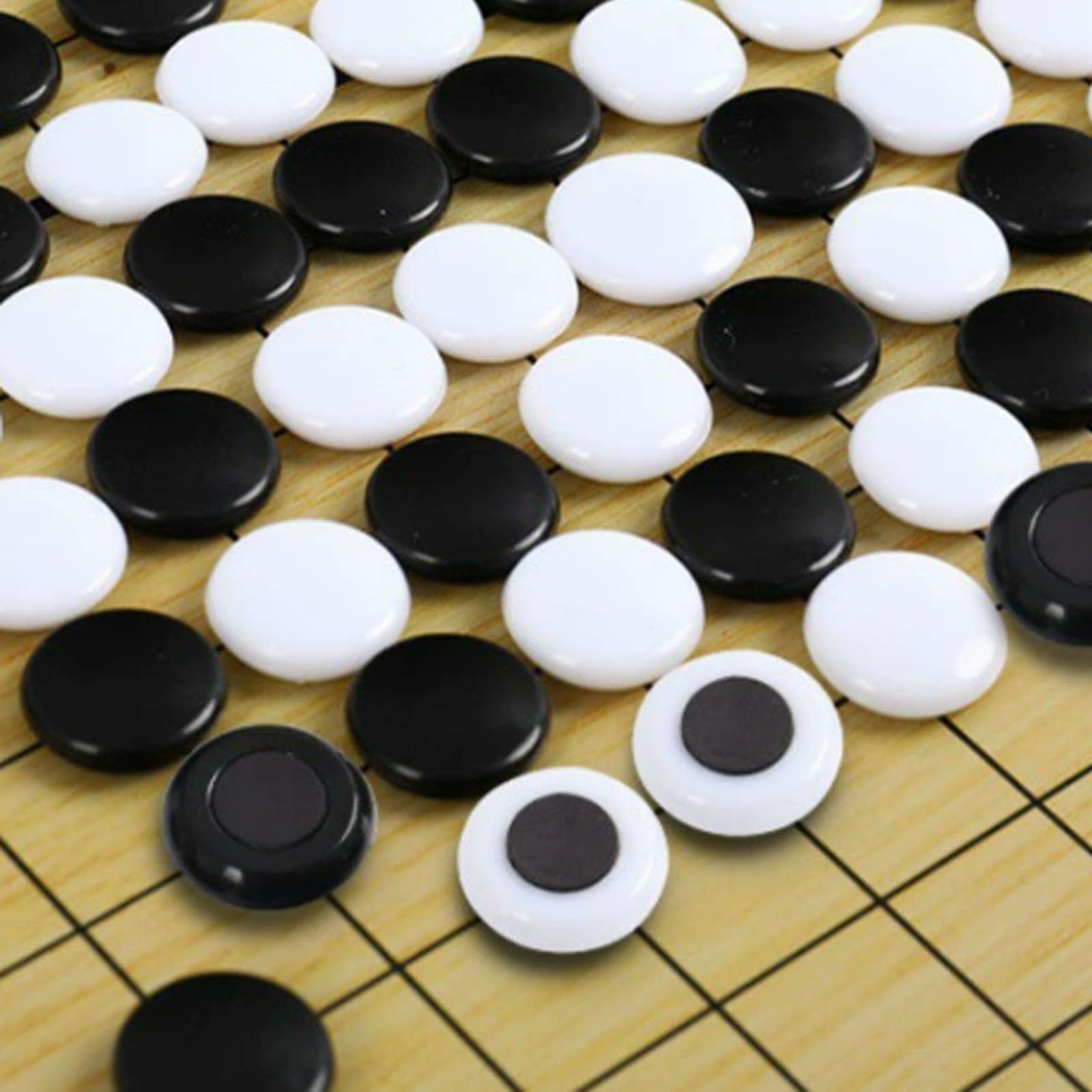Jeu de Go magnétique Portable, Plateau Pliable 20 x 20 cm avec 361 Pierres convexes Simples pour débutants et 2 Joueurs(Go,20 * 20cm)