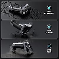 Vista 7 de TEEMI Escáner de código de barras industrial Bluetooth 2D con sensor de megapíxeles de alta resolución, lector de mano, diseño industrial