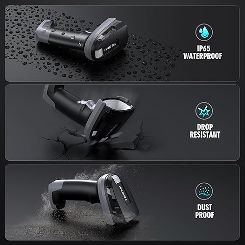 Miniatura 7 de TEEMI Escáner de código de barras industrial Bluetooth 2D con sensor de megapíxeles de alta resolución, lector de mano, diseño industrial