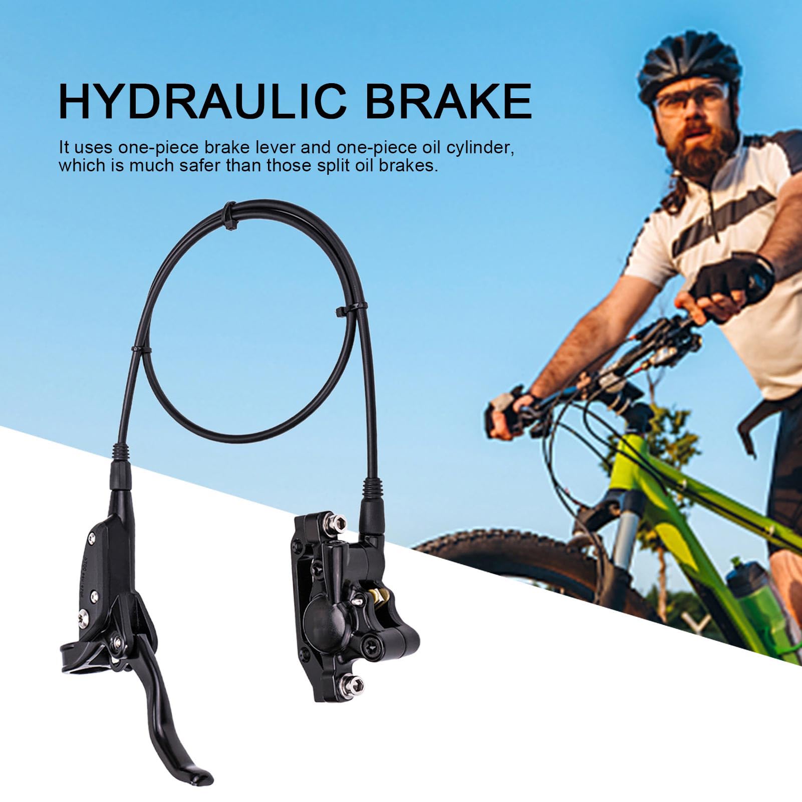 Generisch Freni idraulici, anteriore 76 cm, posteriore 135 cm, freno a disco per mountain bike, per pendolari in città, gite in bicicletta, gare all'aperto