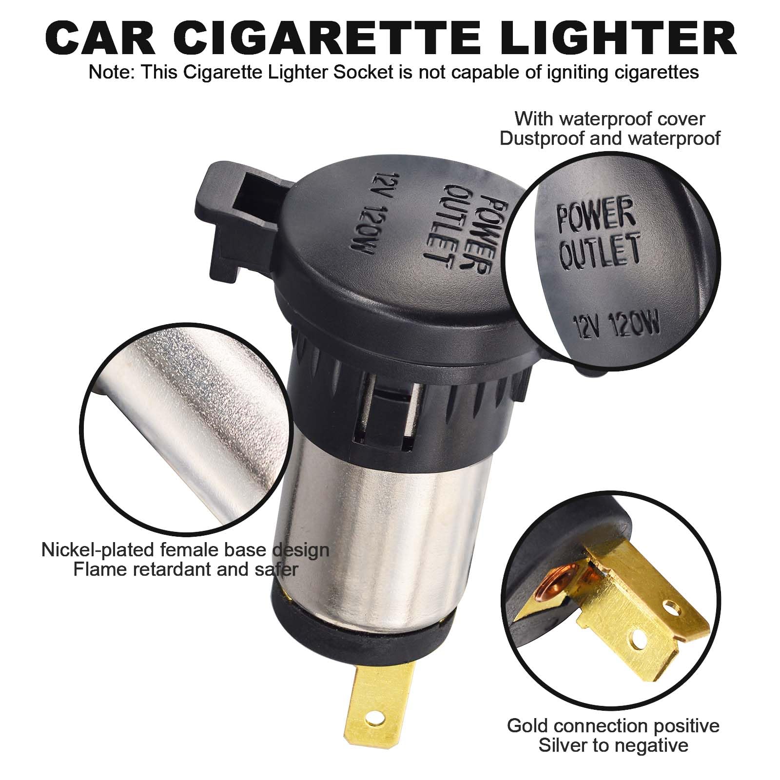 cigarette lighter plug called Universal Replacement Element Car Interior Accessories The Power Comm CB 12 Volt Plug with 4 Leads provides a straightforward way to power direct Turn Your Car's Cigarette Lighter
