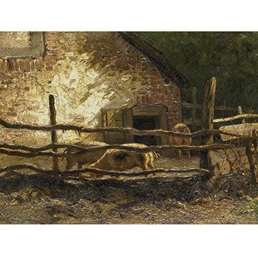Artery8 Apol Pigs In A Sty Art Print Canvas Premium Wall Decor Poster Mural
