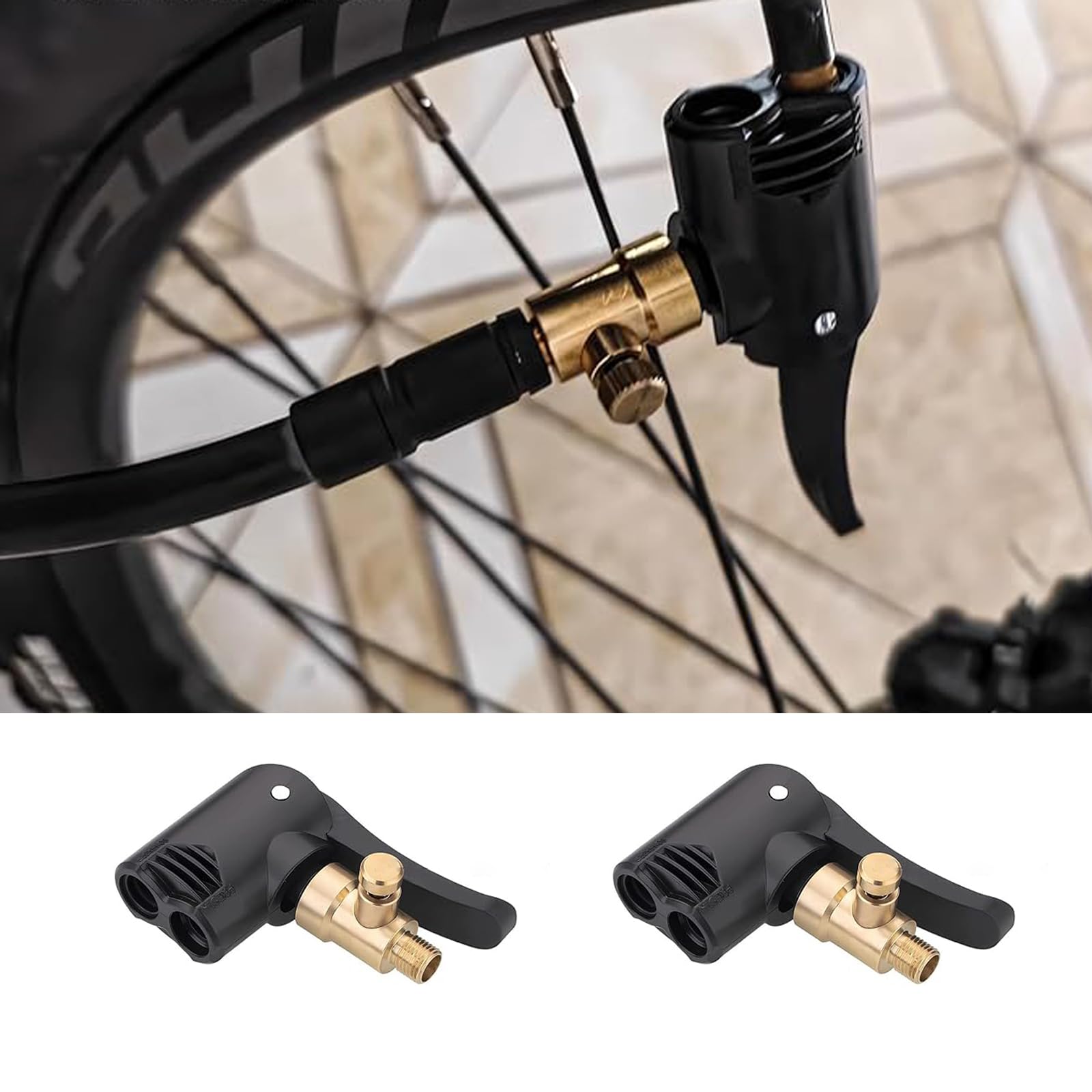 Mosiężne wtyczki dźwigniowe do wentylu samochodowego, adapter do wentylu samochodowego, adapter do wentylu francuskiego, adapter do wentylu francuskiego, do samochodu, motocykla, ciężarówki, 2 sztuki