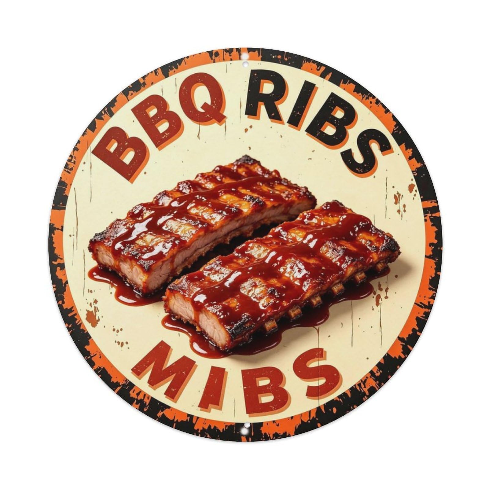 BBQ Ribs Metal Tin Sign Plaque