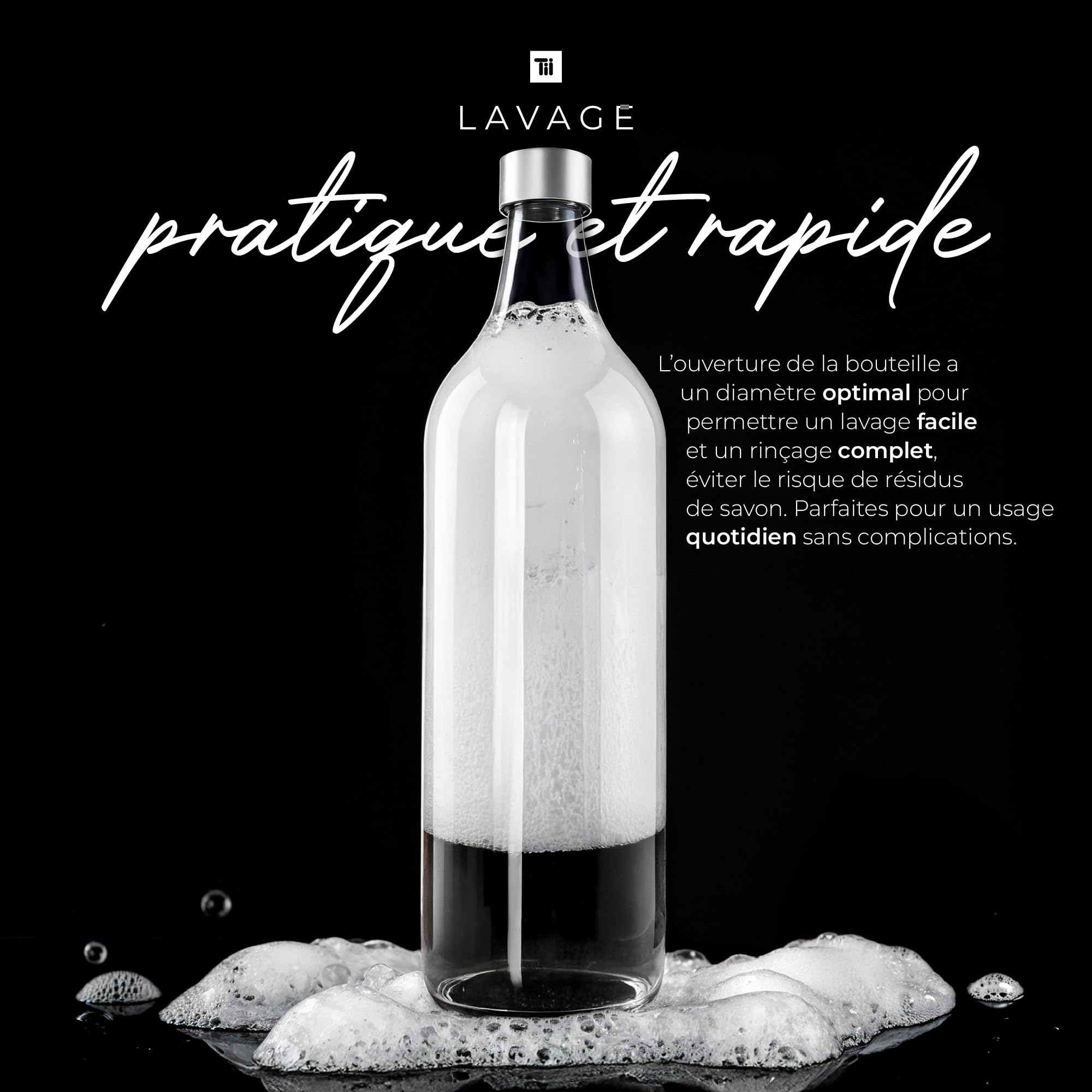 TUNDRA - Lot de 6 Bouteille Verre 1L avec 6 Bouchons à Vis et 1 Entonnoir | Ligne ELVIA | Bouteilles en Verre 1 Litre MADE IN GERMANY, Résistantes et Lavables au Lave-Vaisselle