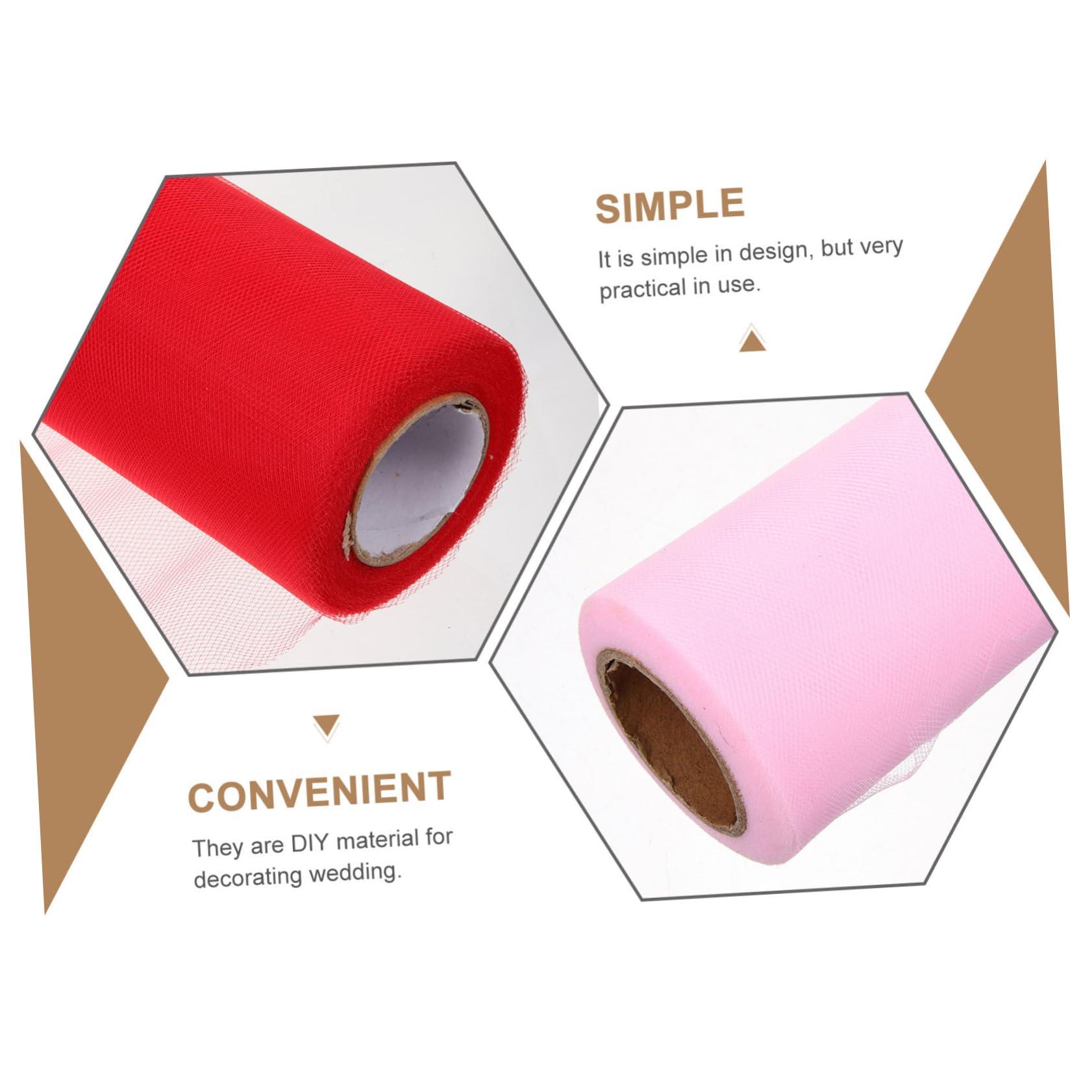 HOODANCOS 5 Rolls Roll DIY Gauze Roll Wedding Ribbon Wedding Spool Special Occasion Decoration Tulle Table Runner Home Decoration Ribbon for Bouquet Decorate Wedding Decoration Mesh