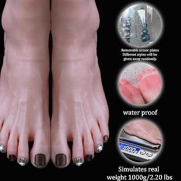 Silicone feet Realistic Model 1000g/2.20 lbs Fake Foot Female Mannequin, Shoe Sock Jewerly Sandal Display Fake Foot The model can be bent freely Realistic craftsmanship (7.87in)