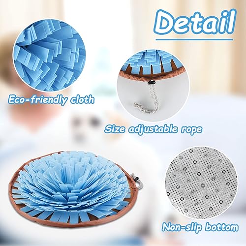 Miniatura 7 de WishLotus Tapete para olfatear mascotas para perros, tapete ajustable para forraje para perros para entrenamiento de olores, cuenco para comedero