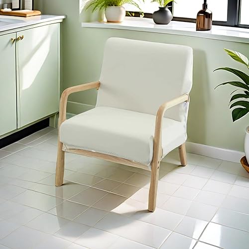 Miniatura 7 de Funda elástica para silla moderna de mediados de siglo, funda para silla de acento sólido, sillón individual de tela para sala de estar, dormitorio,