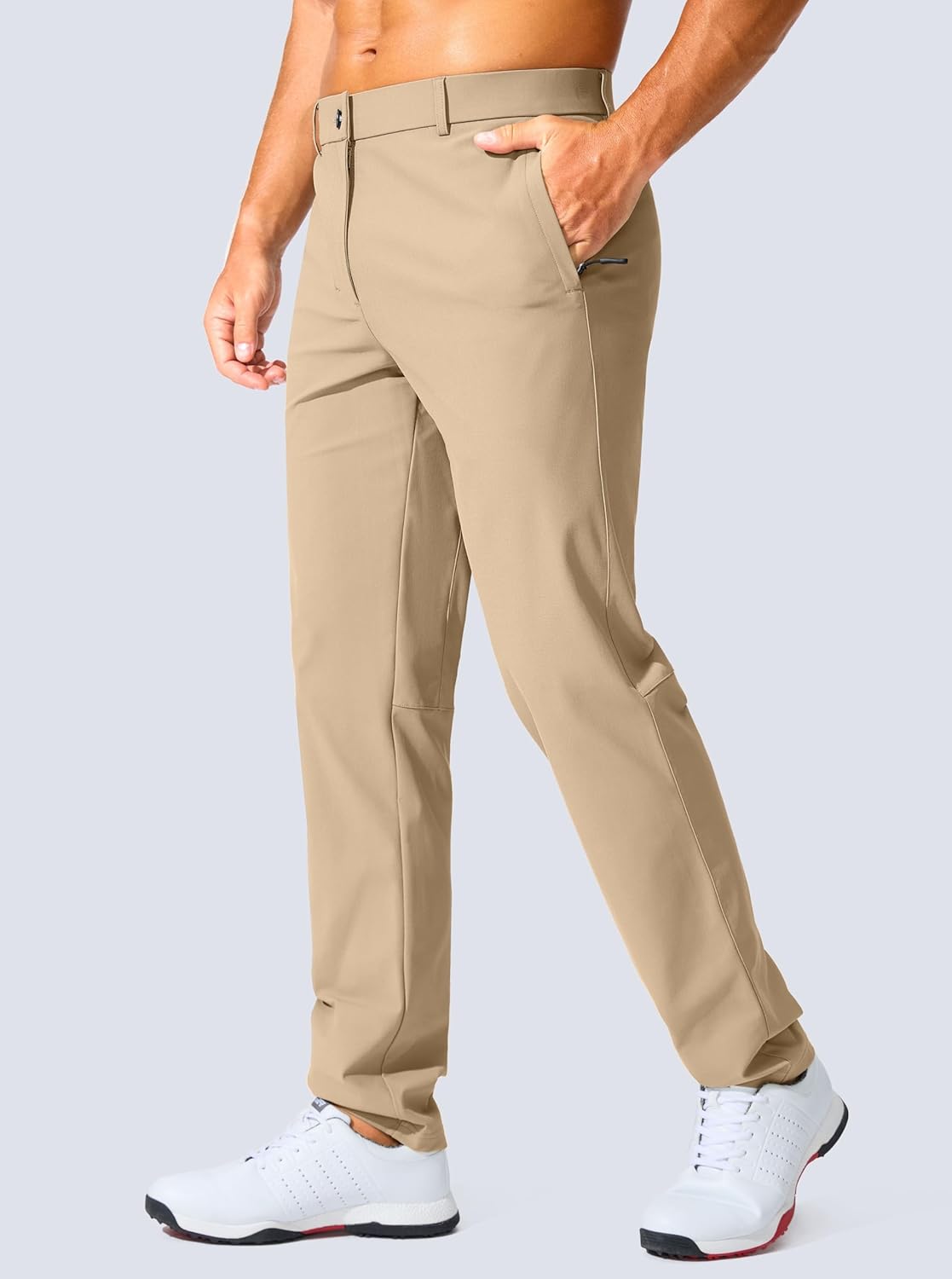 Men's Golf Pants - 30"/32"/34" Slim Fit Stretch Lightweight Dress Pants for Men with Zipper Pockets Casual Work - Image 2
