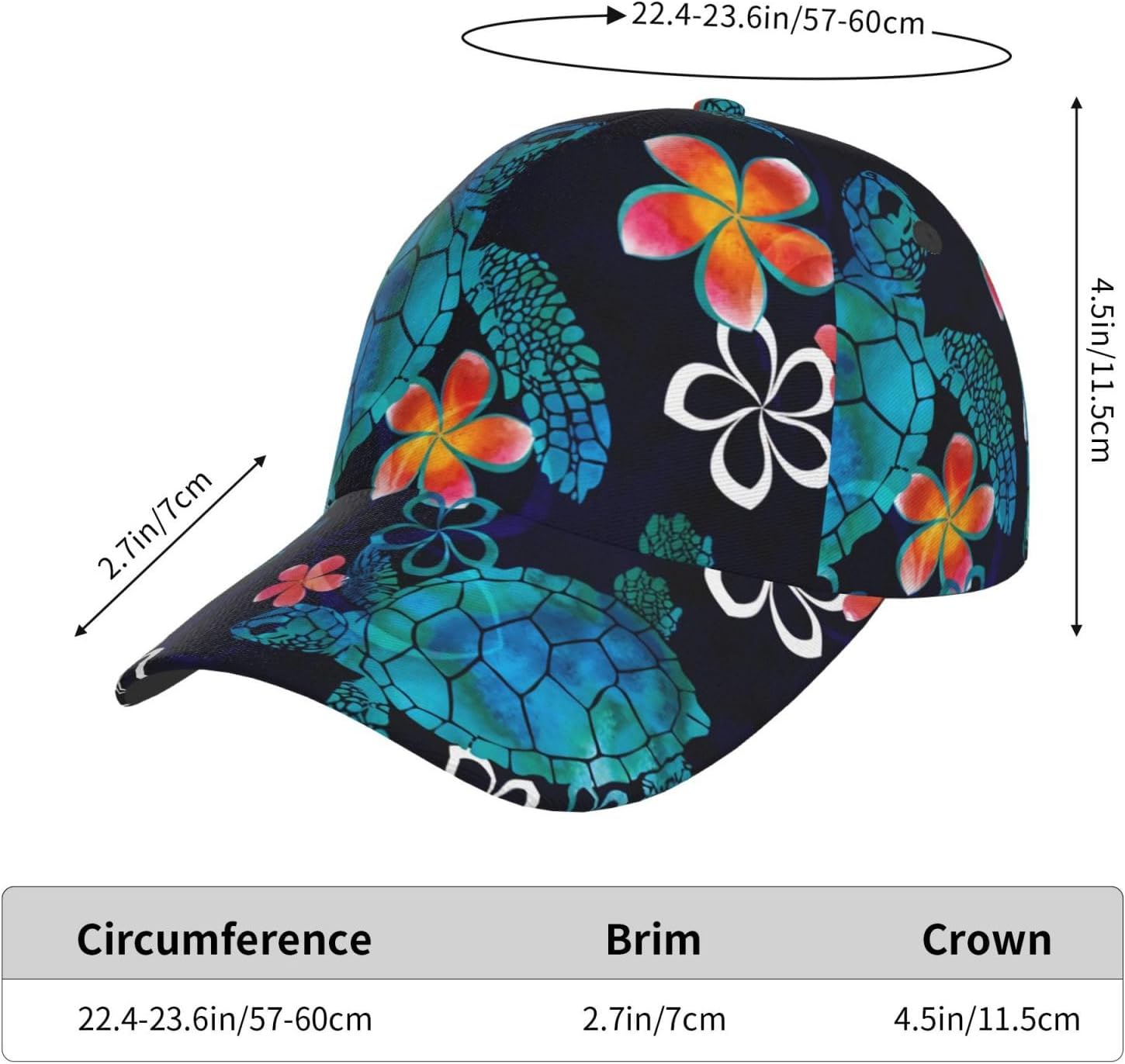 Colorful Watercolor Sea Turtle Hats Women Men Trucker Adjustable Snapback Baseball Cap - Image 8