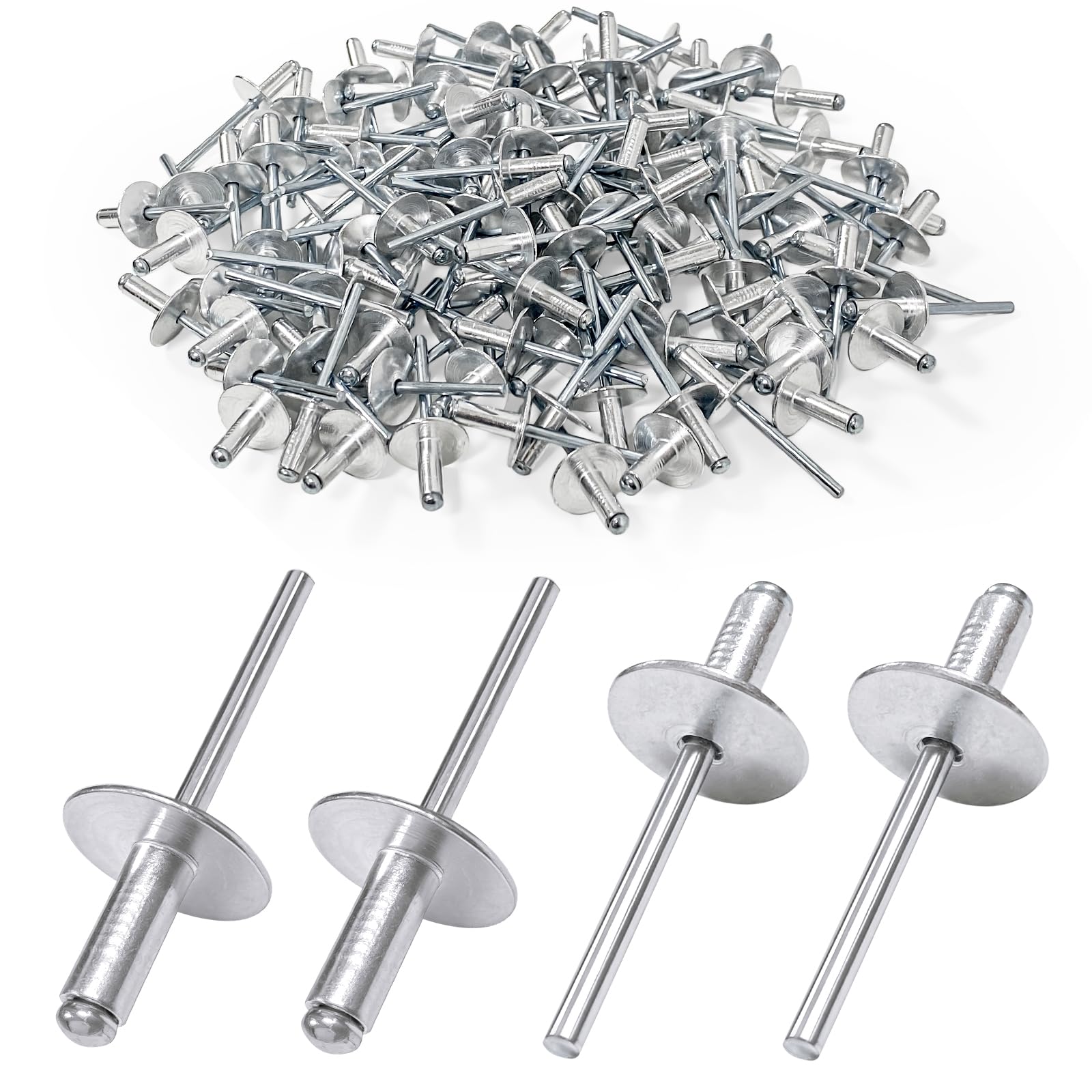 Jerhyun 120 Pieces of Blind Rivets, 4.8x12x16mm Blind Rivets with Large Flange for Household Appliances, Motor Vehicles and Mechanical Equipment(4.8x12x16mm)