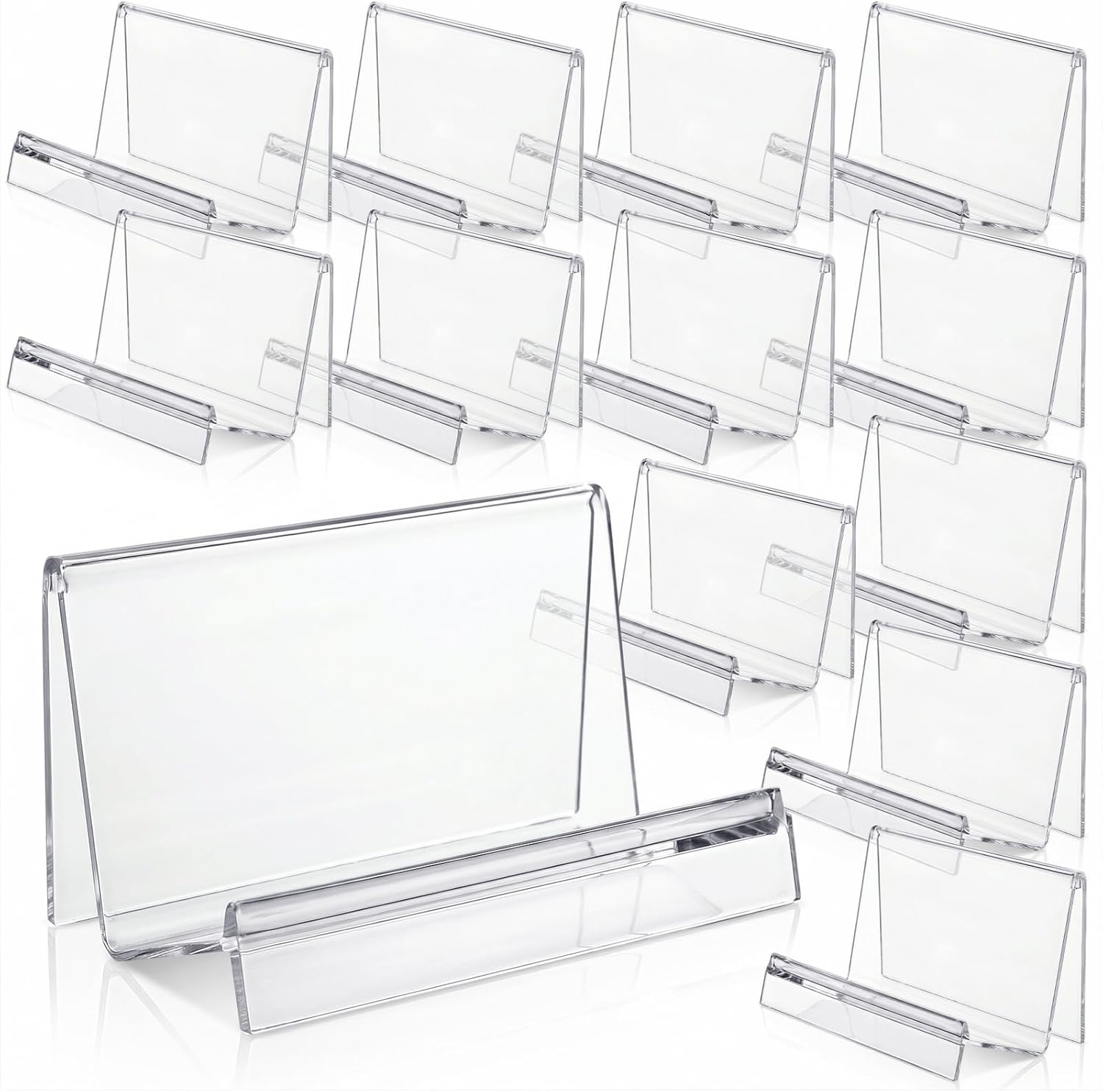 12 Pcs Clear Purse Stand Display Rack - PC Wallet Organizer Holder for Handbags, Clutches, Phones, Jewelry, Cosmetics Store & Home Decor