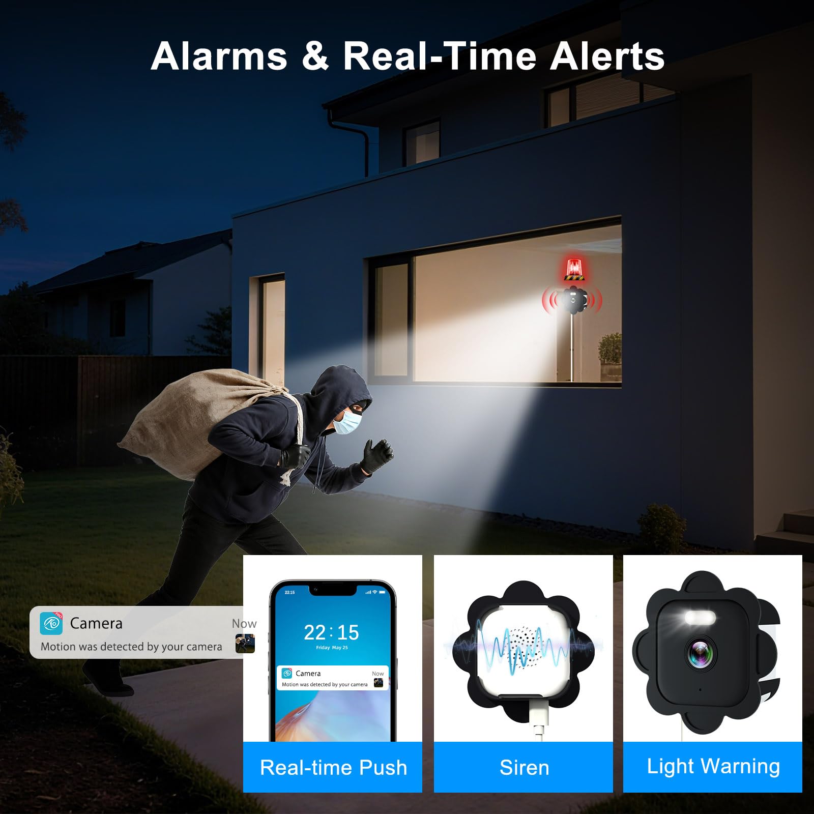 Telecamera Da Finestra 2K Con Wi-Fi Dual Band E Visione Notturna A Colori AI – Antiriflesso E Rilevamento PIR