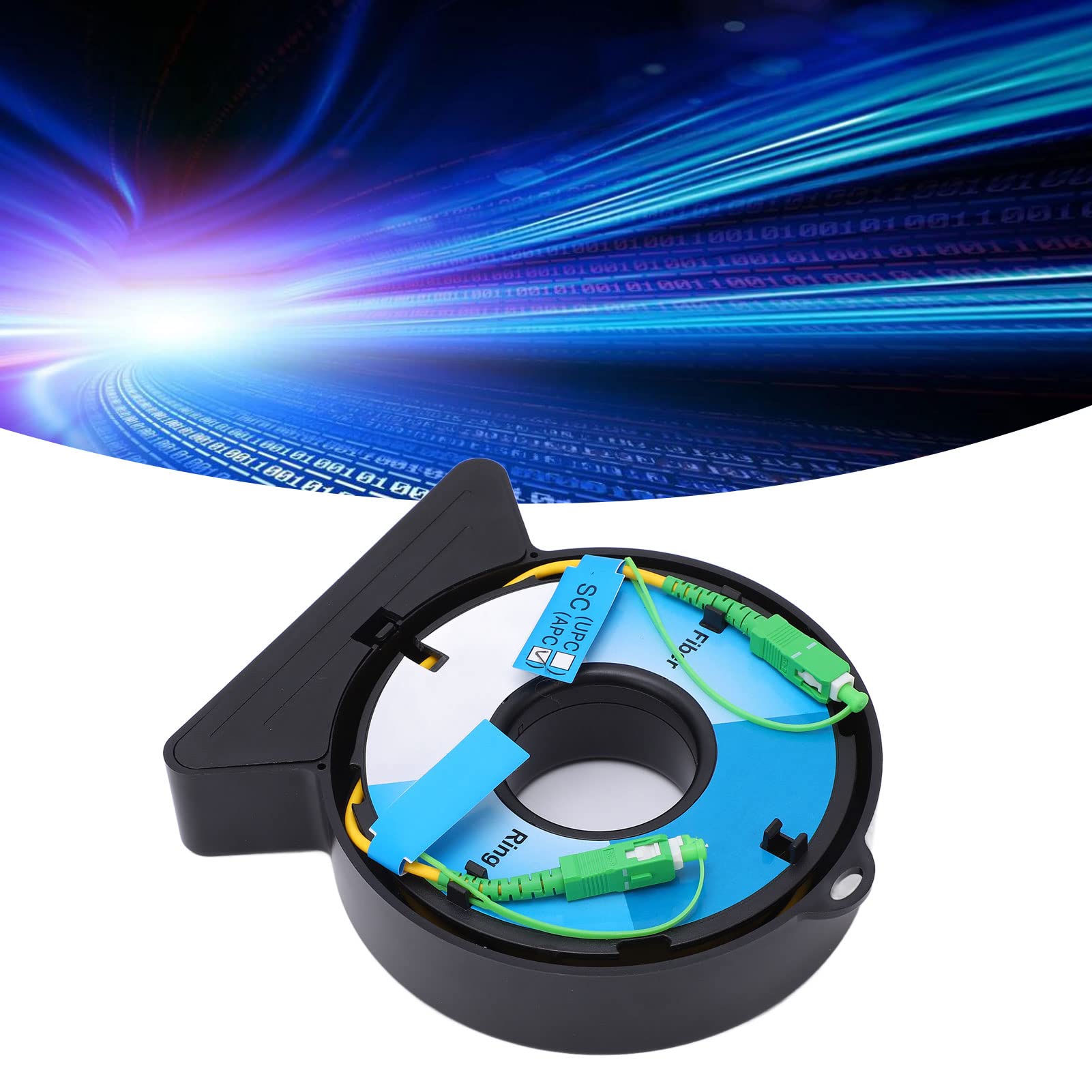 Hyuduo Cable de Extensión de Prueba de Fibra óptica, Cable de Extensión de Prueba de Fibra Monomodo ABS 1000 M SC a SC 80 Ns Caja de Carrete de Pulso para Técnicos de Pruebas OTDR