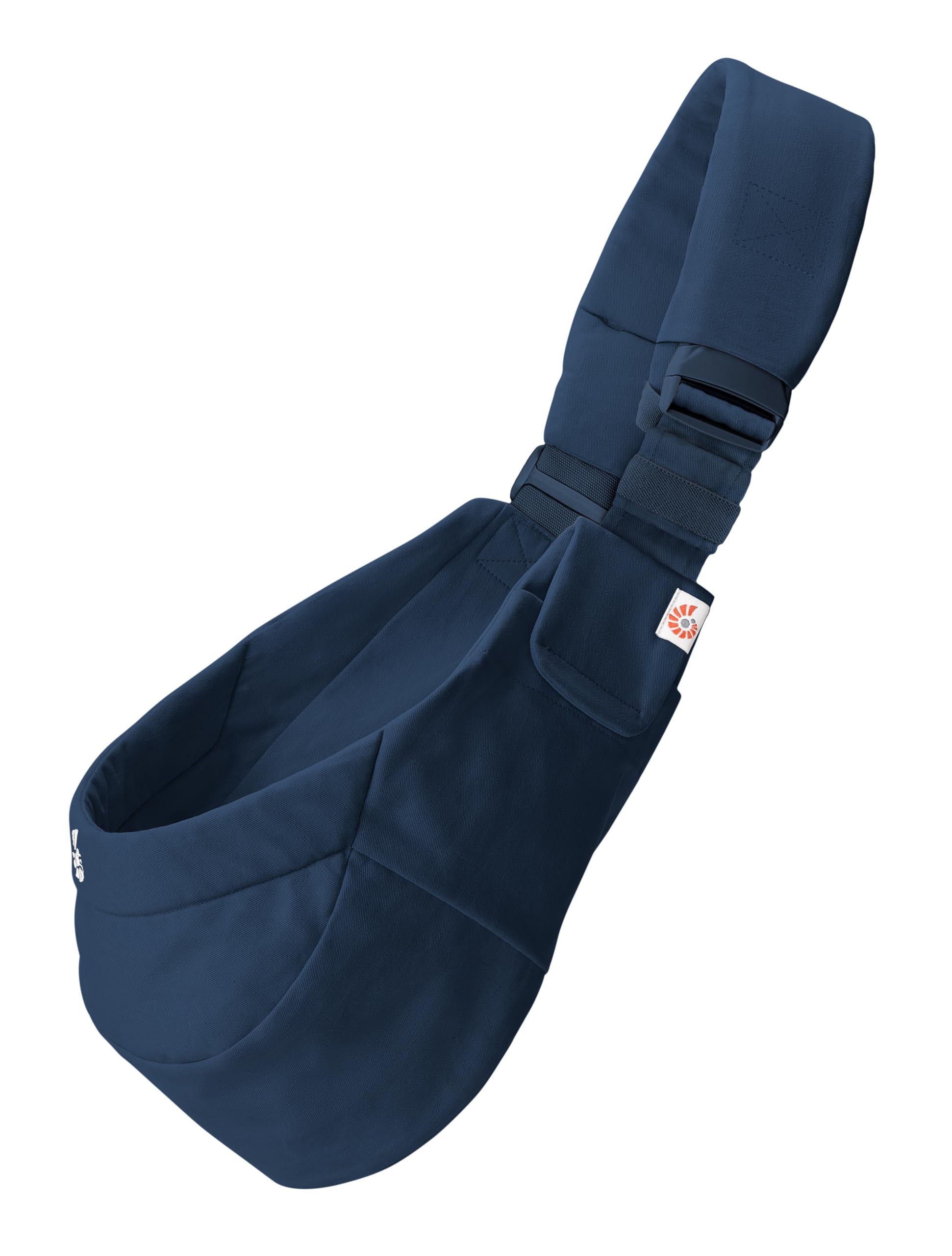 Ergobaby Upsie Sling Babyhüfttrage, Ergonomische Hüfttrage für Babys und Kleinkinder ab 6 Monaten (7,7-20,4 kg), spontanes Wechseln zwischen Laufen und Getragenwerden, Midnight Blue