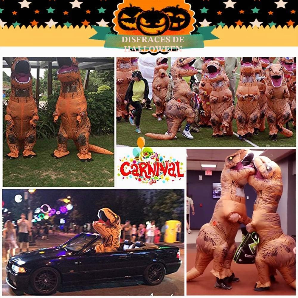JASHKE Disfraz Dinosaurio Hinchable Adulto Disfraces Dino Hinchables Traje T rex Inflable Adultos de Halloween Carnaval