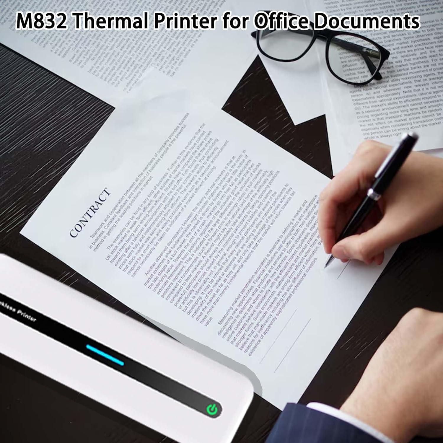 Phomemo Lot de 2 rouleaux de papier pour imprimante thermique A4, 210 mm x 6,5 m Compatible avec Phomemo M832/M833/M834/M835/M836 Imprimante portable A4, pour voyage, maison, photo, facture