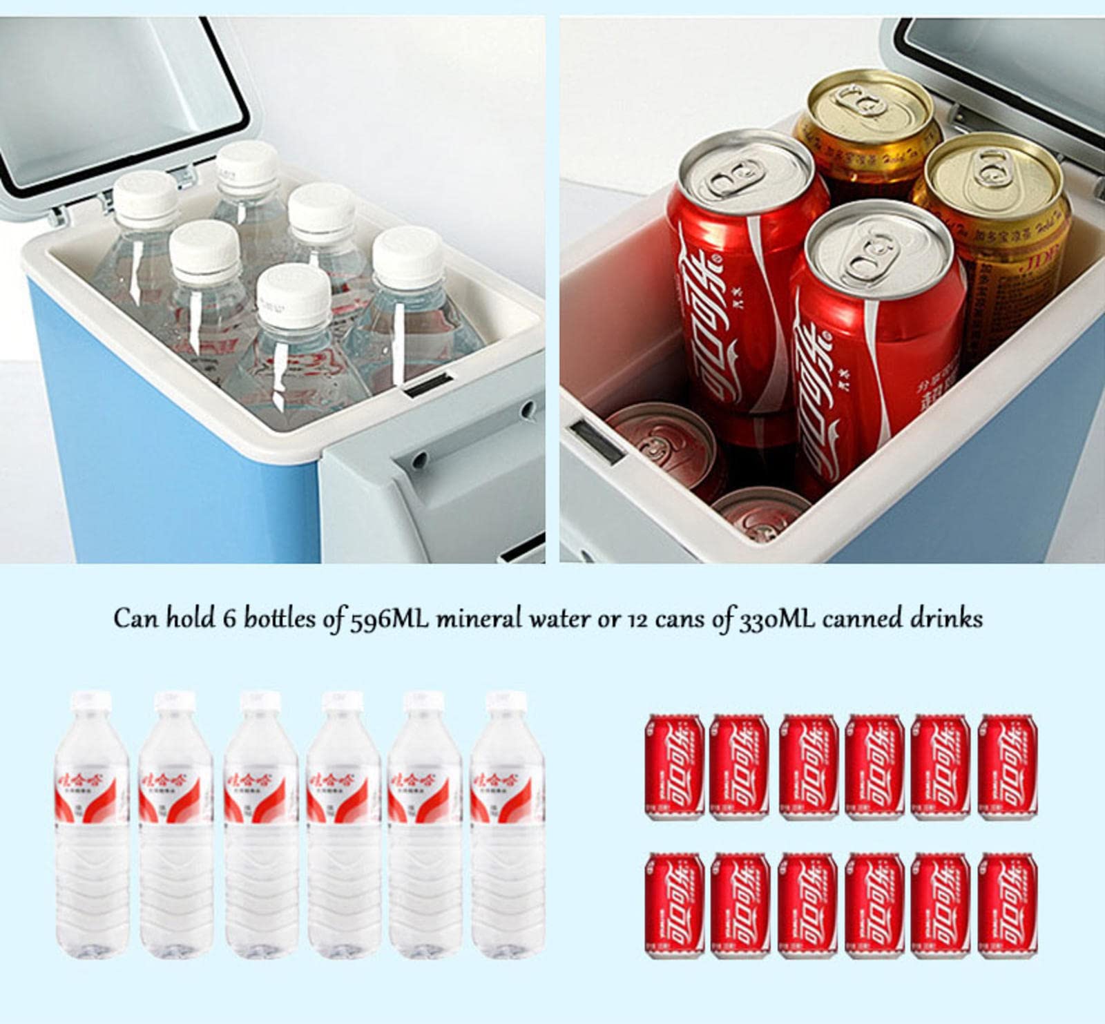 NIBHZ Mini Frigo 2in1 con Funzione di Raffreddamento e Riscaldamento - 7,5 Litri - Frigoriferi Portatili Silenziosi per Auto, Campeggio, Case Mobili, Giochi, Cosmetici,7.5L-12V/220V