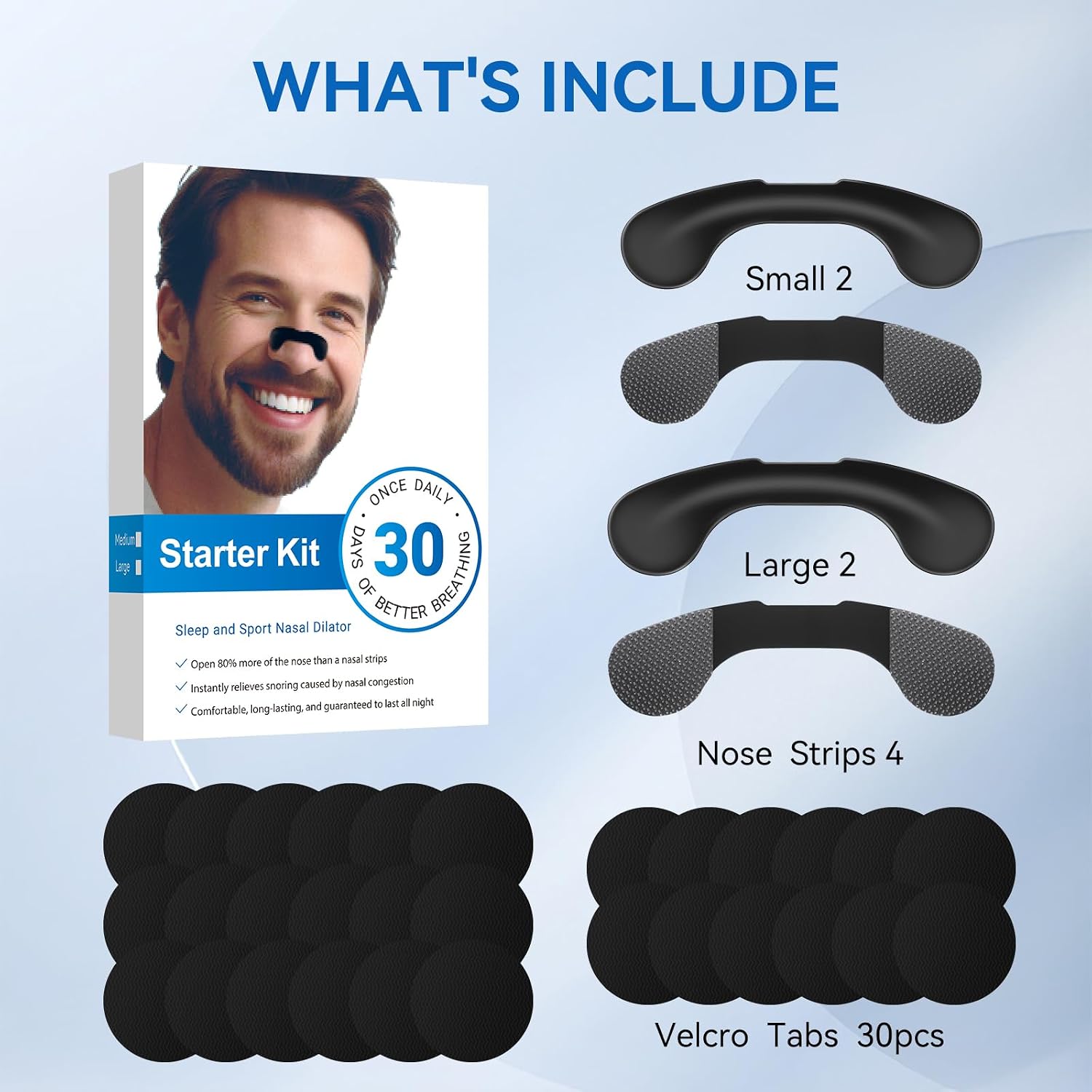 Nasal Strips for Snoring Extra Strength Snoring Solution Nose Strips for Breathing,Reusable Anti Snoring Strips, Sports, Sleep Dark Black - 7