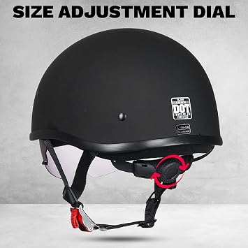 ILM Motorcycle Half Helmet with Sunshield Quick Release Strap Half Face Fit for Cruiser Scooter DOT Approved