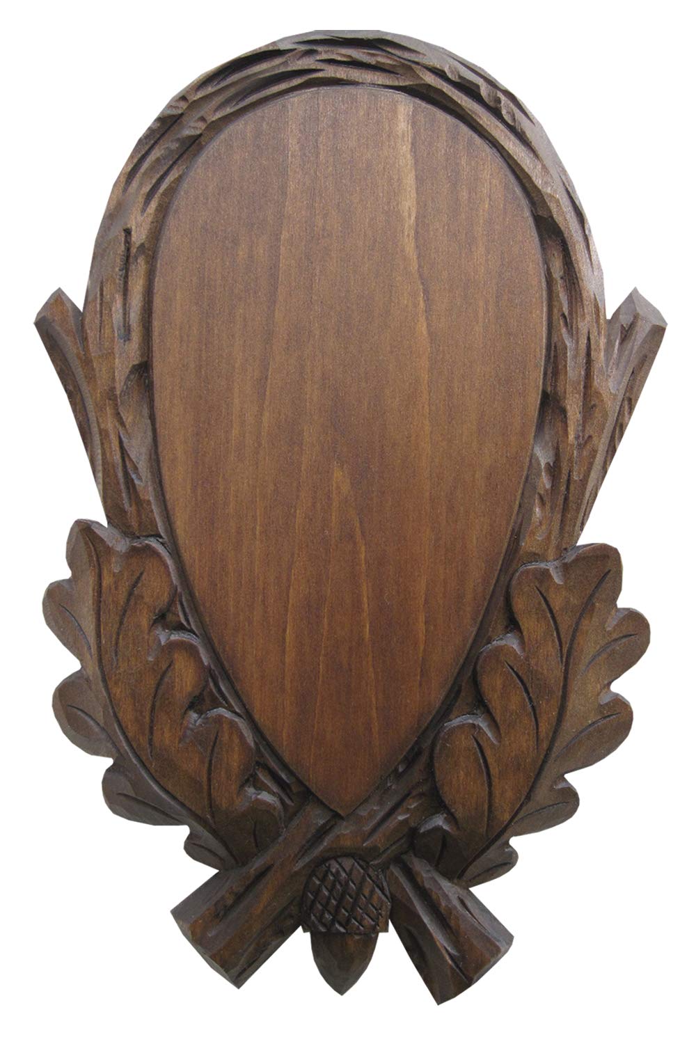 Jagd-Schnitzerei Peter Trophäenbrett für den kapitalen Rehbock braun 133 handgeschnitztes Trophäenbrett Aufsatzfläche 21 x 11 cm