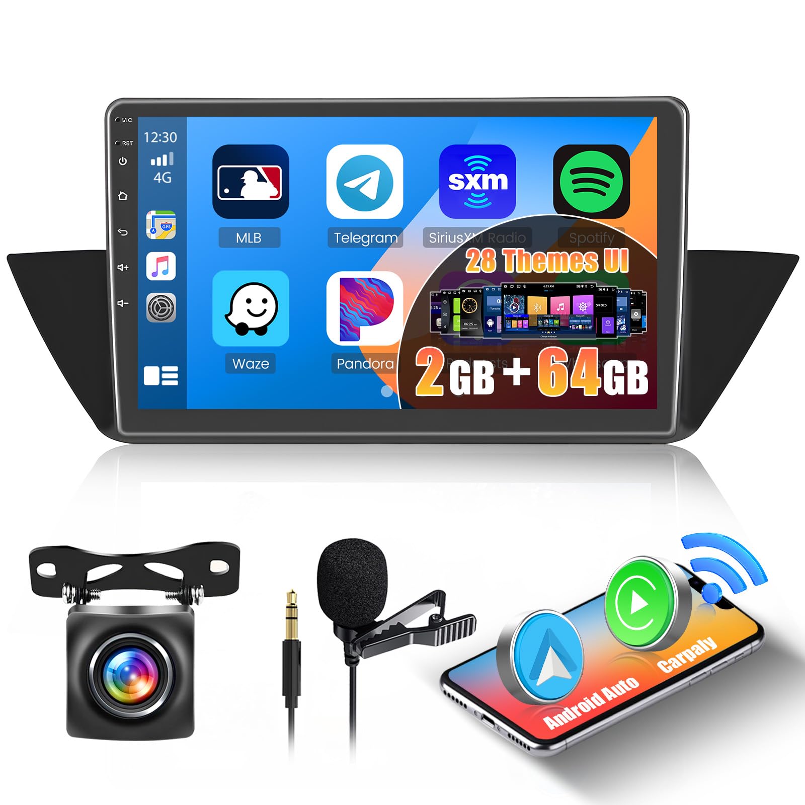 Radio samochodowe Inefala do BMW X1 E84 2009-2016 2G + 64G Android13 Wireless CarPlay Radio Stereo Auto z 10-calowym ekranem Android Auto GPS WIFI Bluetooth RDS FM MIC Kamera tylna