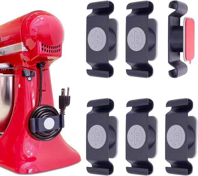 Cord Organizer for Appliances, 6 Pack Cord Wrapper Holder Winder Hider Keeper for Kitchen Appliances, Mixer, Blender, Coffee Maker, Air Fryer and Pressure Cooker, Blue