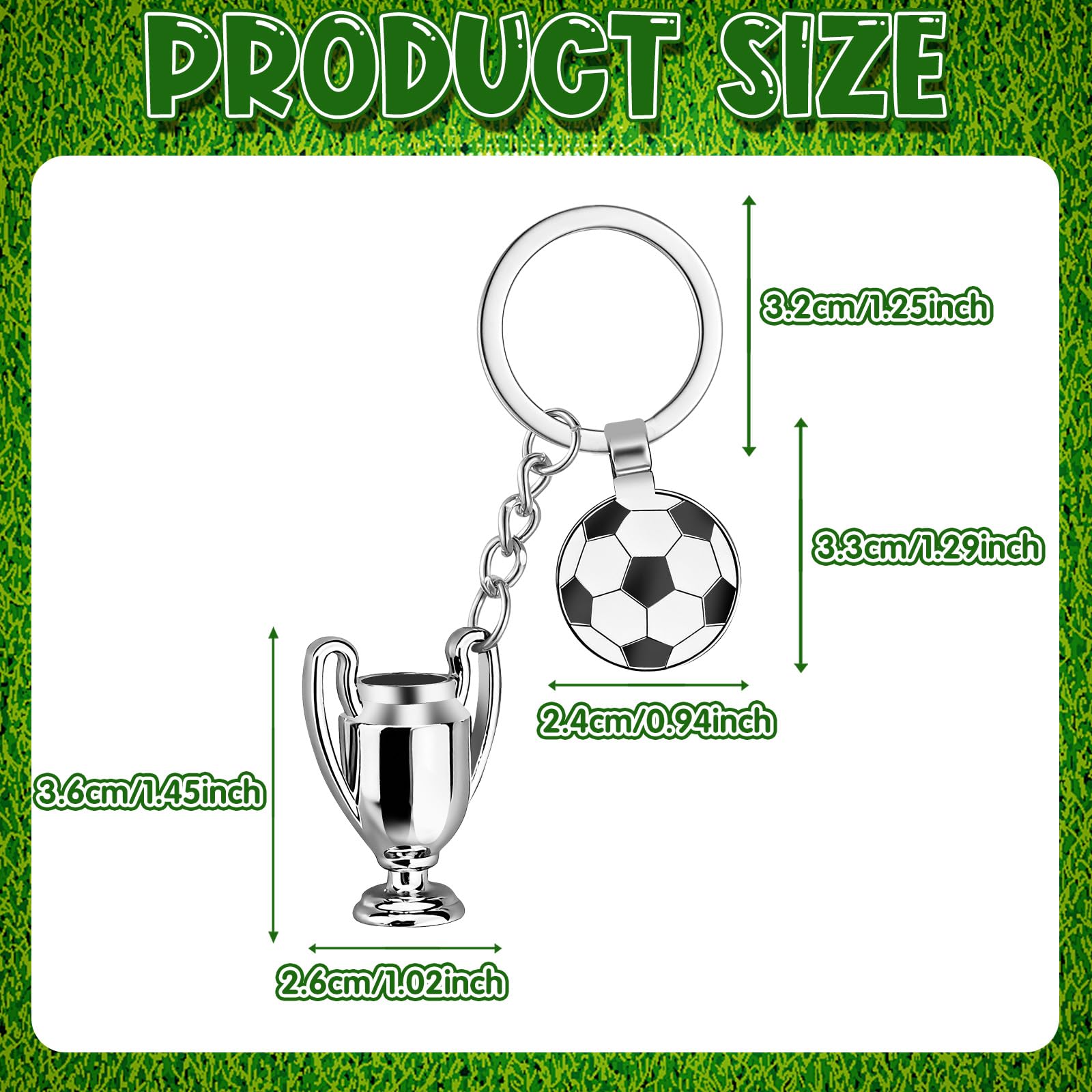 Mini llavero de balón deportivo - Llavero de balón de fútbol de aleación de zinc premium con 2026 accesorios deportivos, llavero versátil para coche, bolso, etiqueta de equipaje, regalo de recuerdo - 3