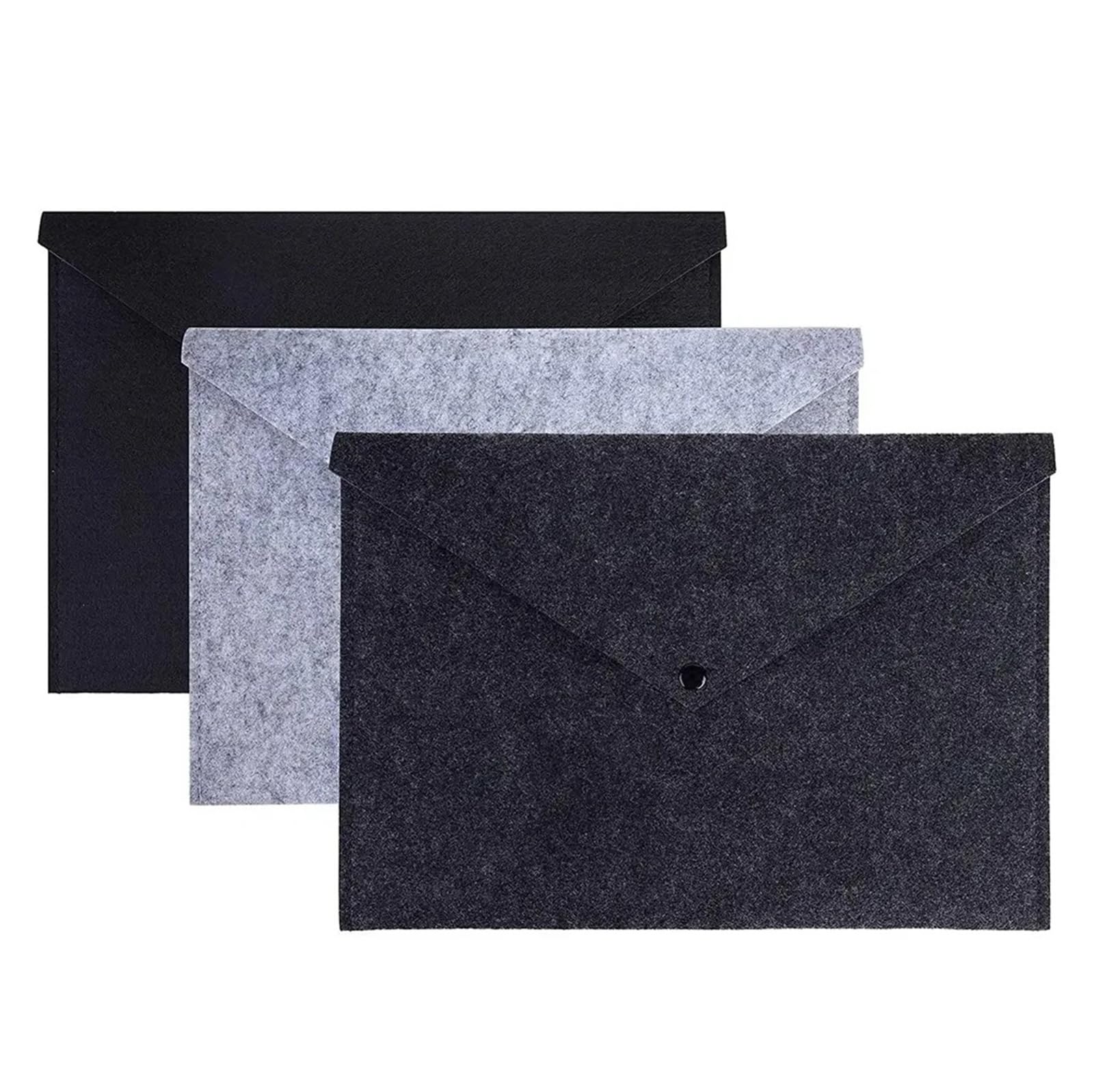 Borsa Portadocumenti In Feltro Buste postali in feltro personalizzabili da 10 pezzi con bottone a pressione for un design personalizzato(Dark Gray,23x31cm)