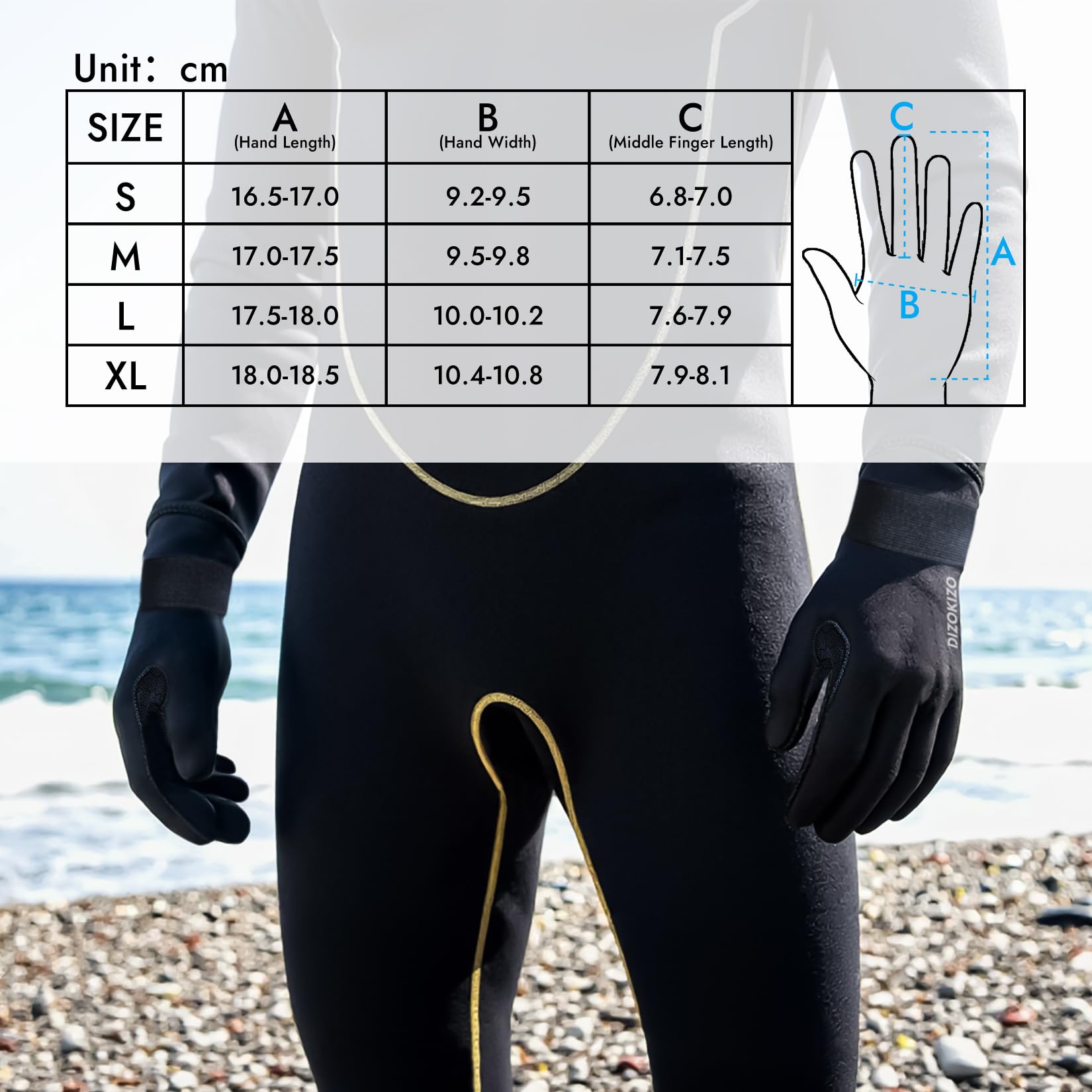 Gants de plongée en néoprène 3mm Anti-dérapant Thermique pour plongée sous-marine Snorkeling Natation