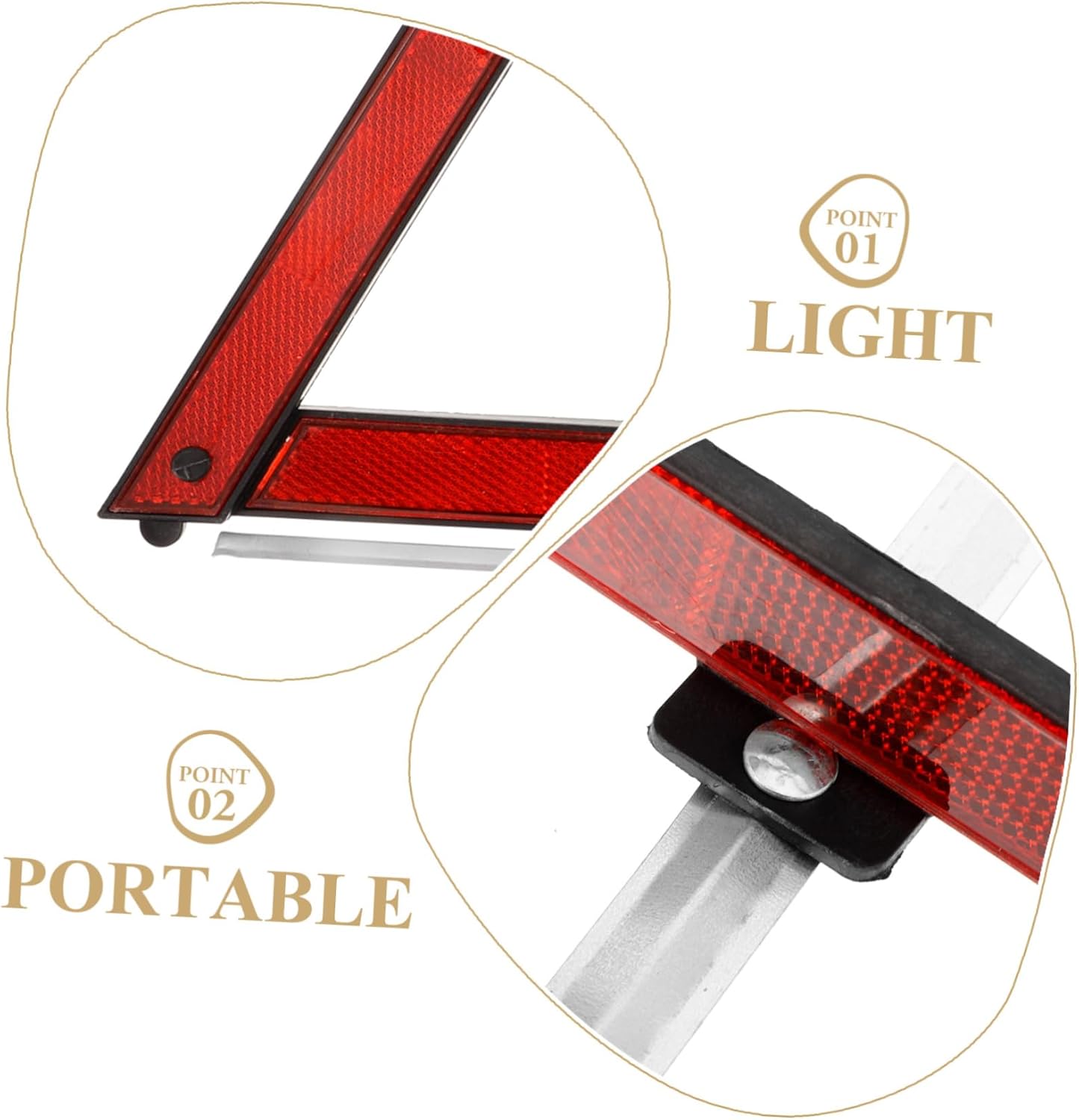 3pcs Roadside Safety Reflective Triangle Emergency Warning Sign for Car High Reflectivity Road Warning Triangles for Traffic Safety and Emergency Use