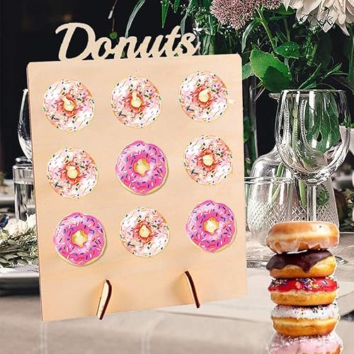 Miniatura 8 de Paquete de 2 soportes de pared con forma de dona para fiestas, bodas, eventos, brunch y cumpleaños, soporte decorativo para donas y bagel,