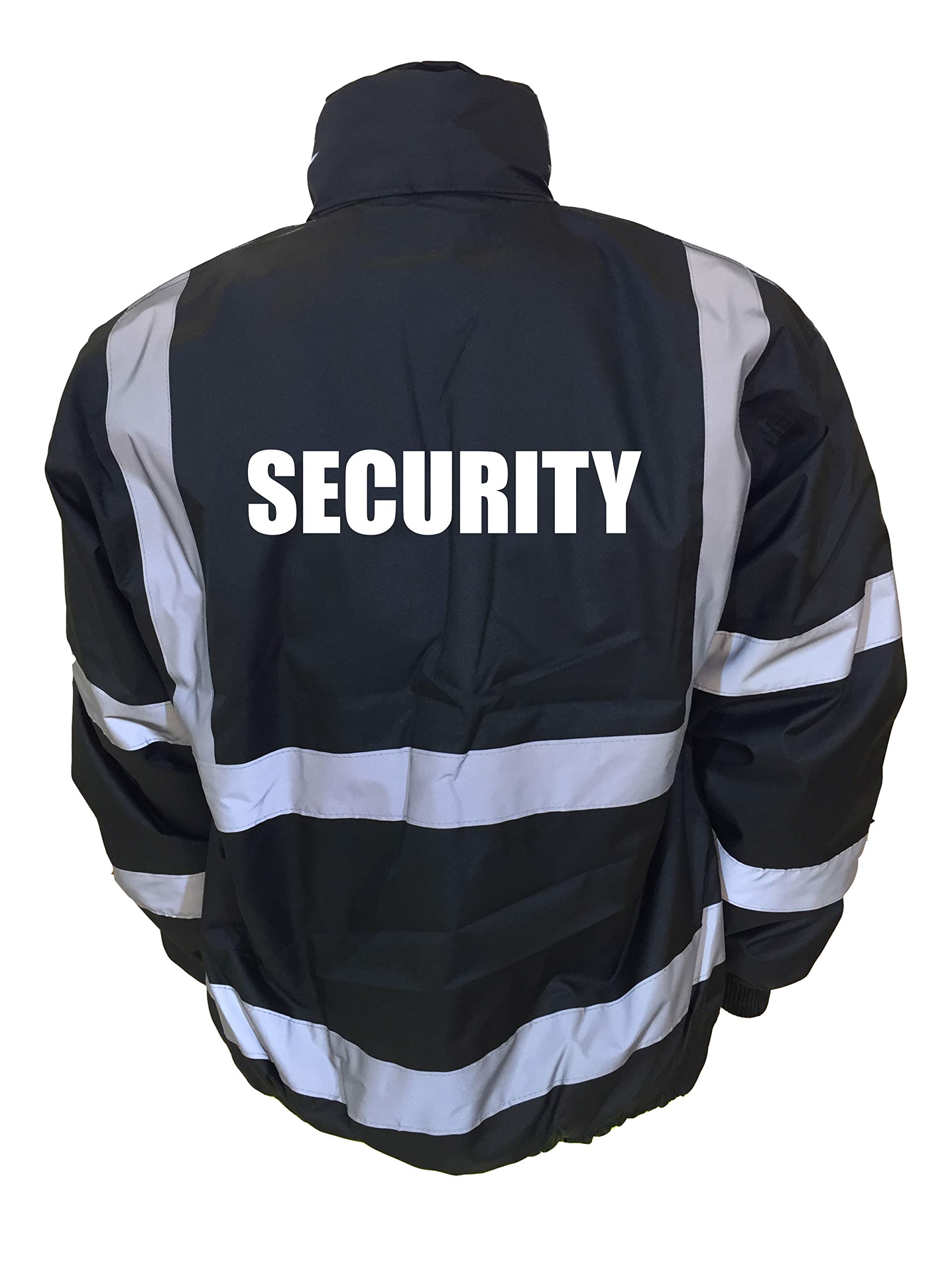 Security Black Yoko Hi Vis Bomber Jacket Reflective, Waterproof, Work Wear Coat Security, High Visibility, By Brook Hi Vis, XXXXLarge