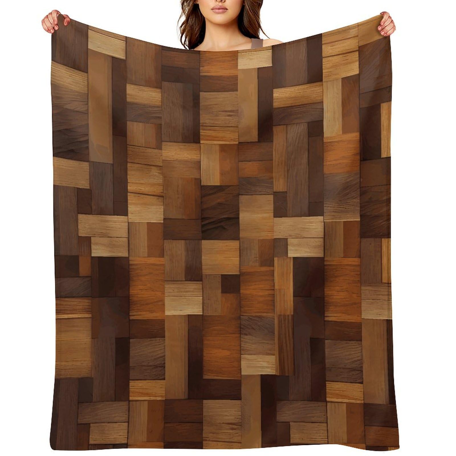 Wood Blankets Flannel Soft Blanket for Couch Warm Cozy Throw Blankets Fashion Bed Blanket Thick Bath Towel Bedspread Tapestry for Home Supplies Gift 60"x80"