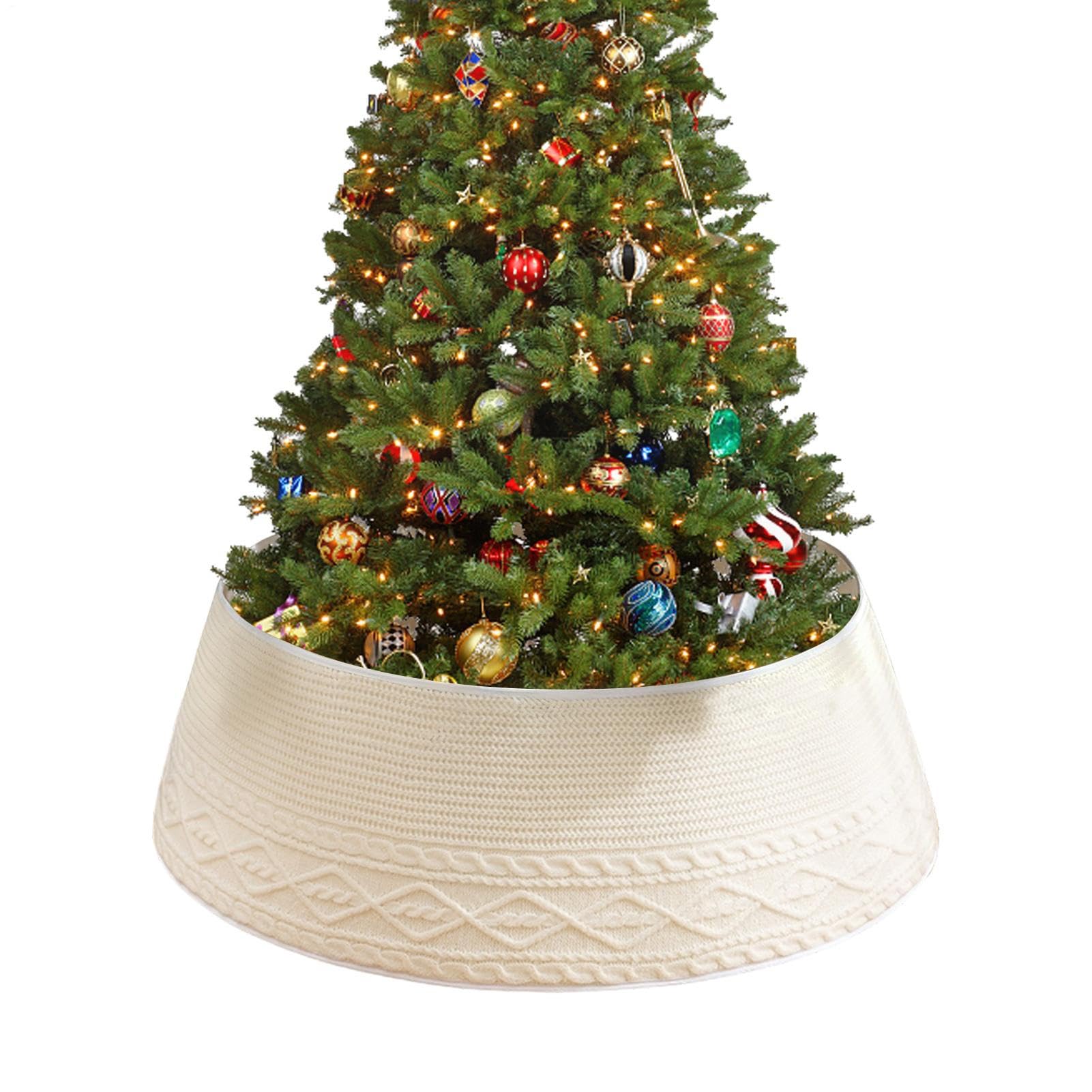 Collier d'arbre de Noël et anneau tricoté pour sapin crayon