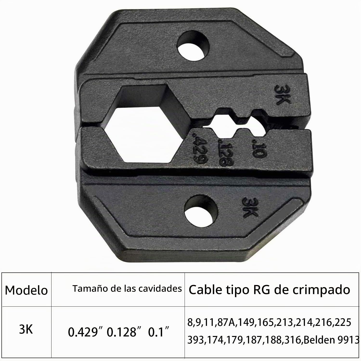 Juego de herramientas de crimpado coaxial, BNC TNC SMA UHF PL259 N F ST SC etc. Conector RF, con 4 matrices intercambiables y un destornillador, puede engarzar coaxial de 1.07 a 10.9 mm